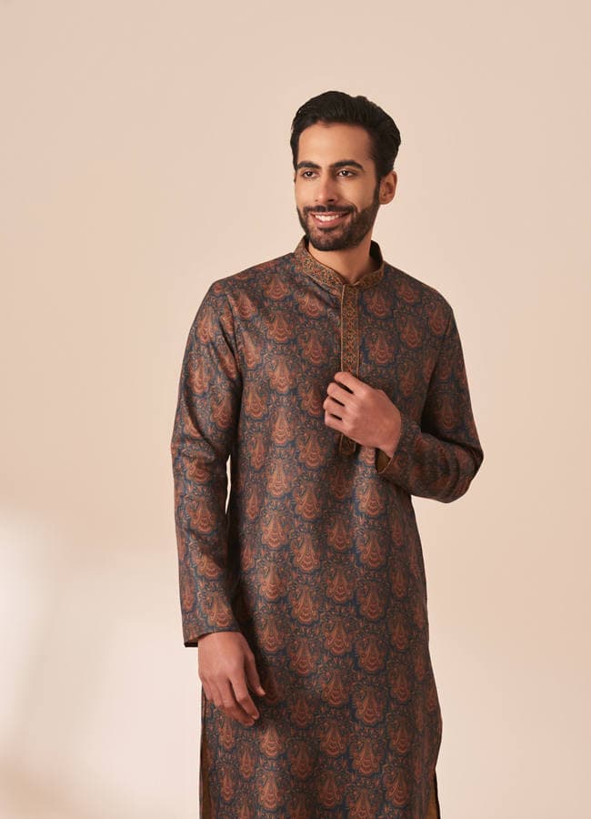 Green Paisley Printed Kurta
