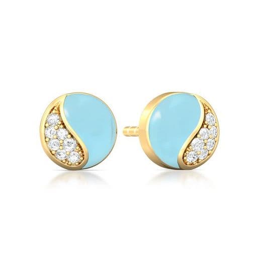 Wave blue Diamond Earrings | Melorra