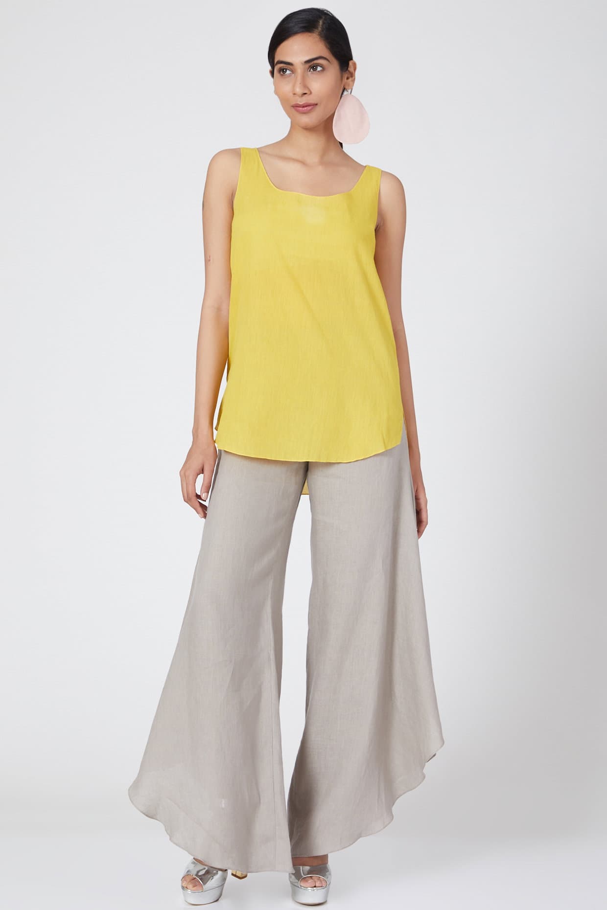 Yellow Cotton Cami Top | Wendell Rodricks