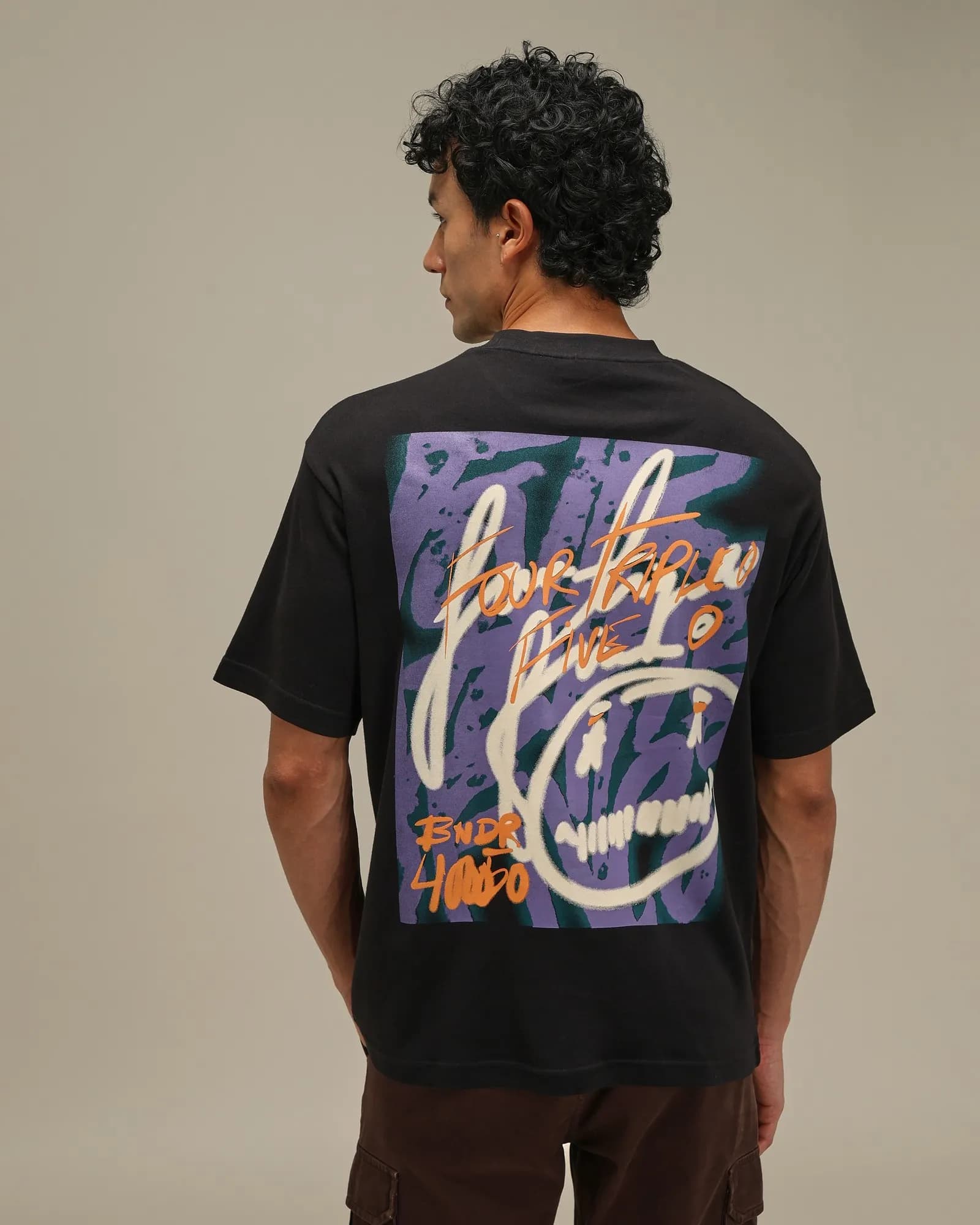 Black Back Print T-shirt | Mufti Jeans