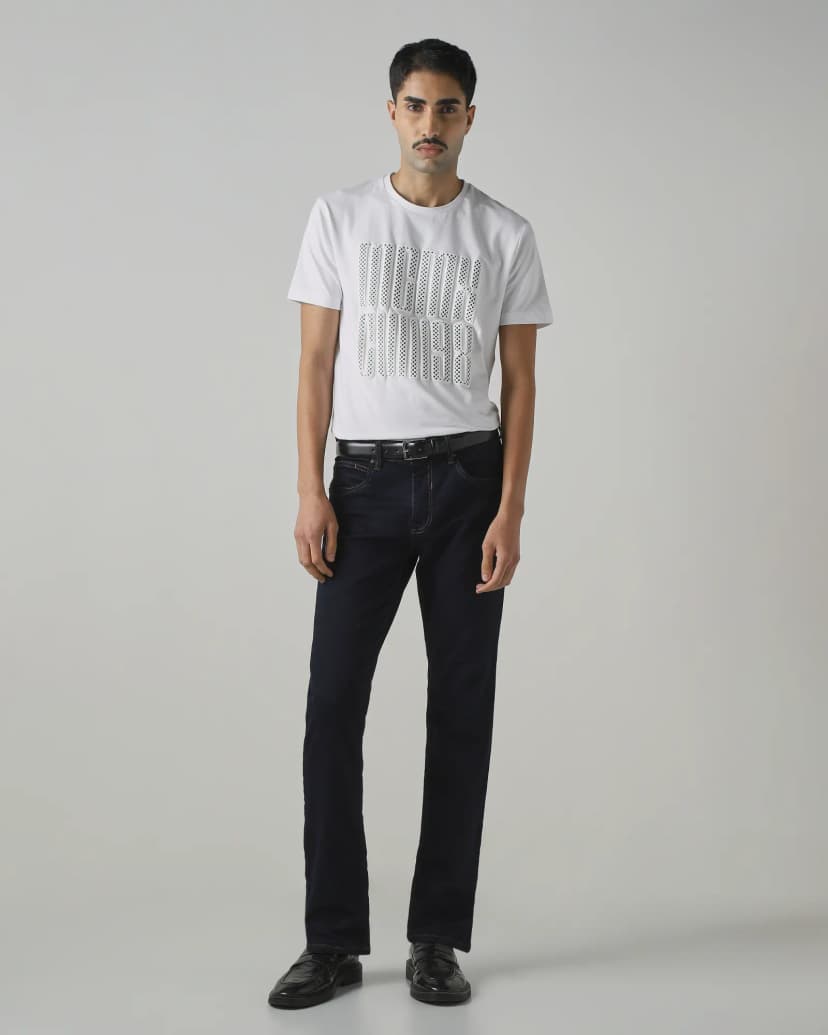 White Graphic Slim Fit T-Shirt