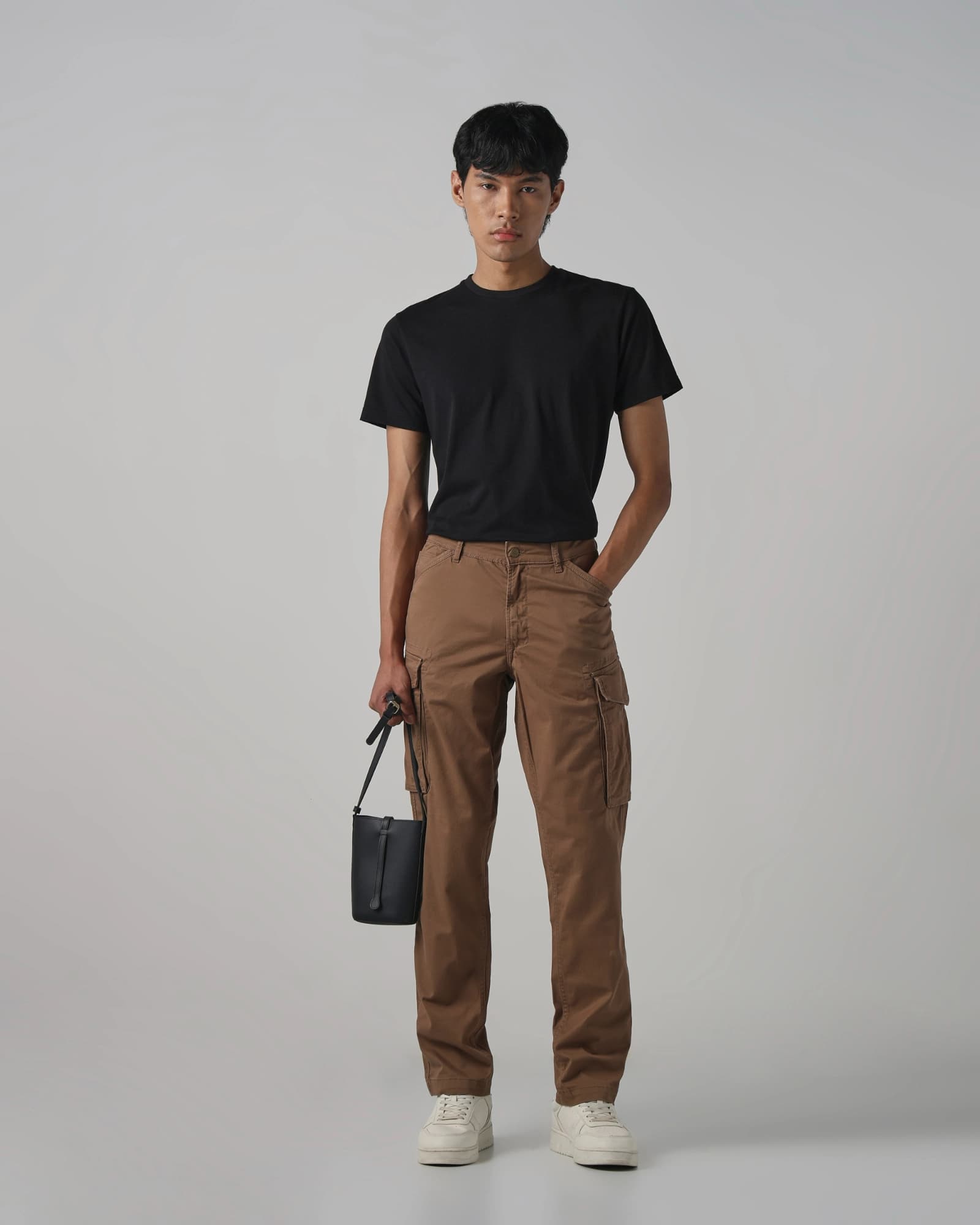 Khaki Slim Fit Cotton Cargo | Mufti Jeans