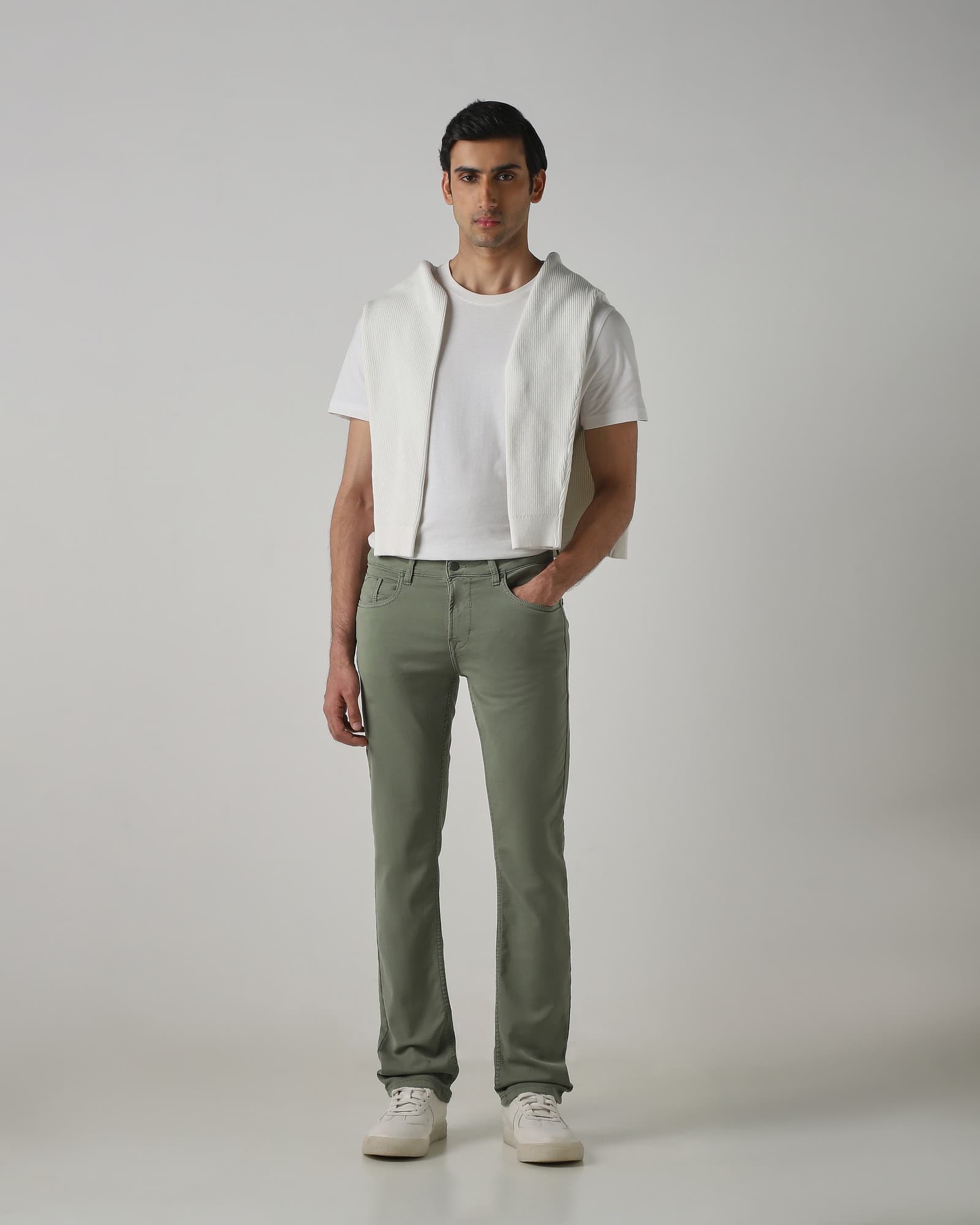 Sage Super Slim Fit Superstretch Coloured Jeans | Mufti Jeans