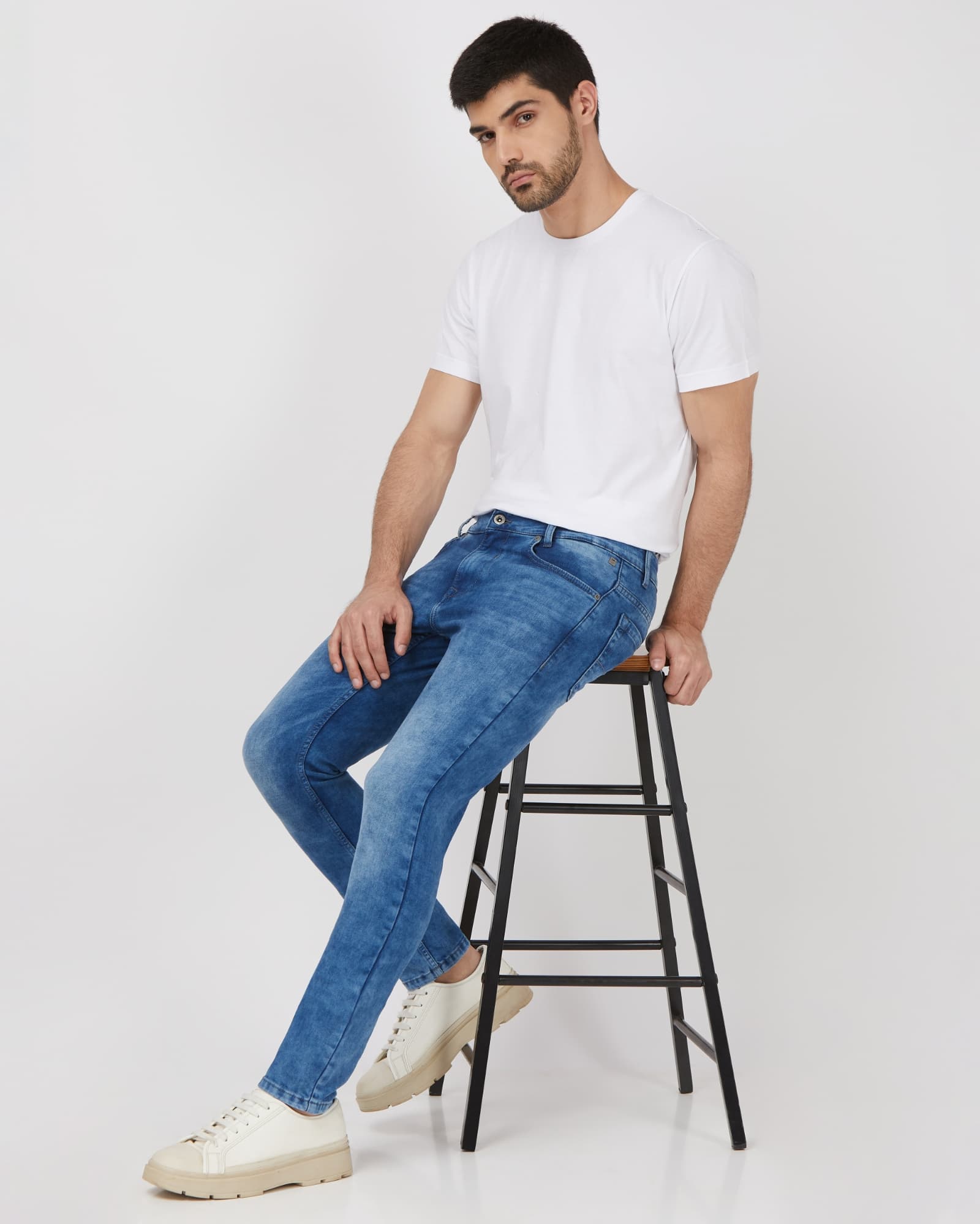 Mid Blue Skinny Fit Originals Stretch Jeans