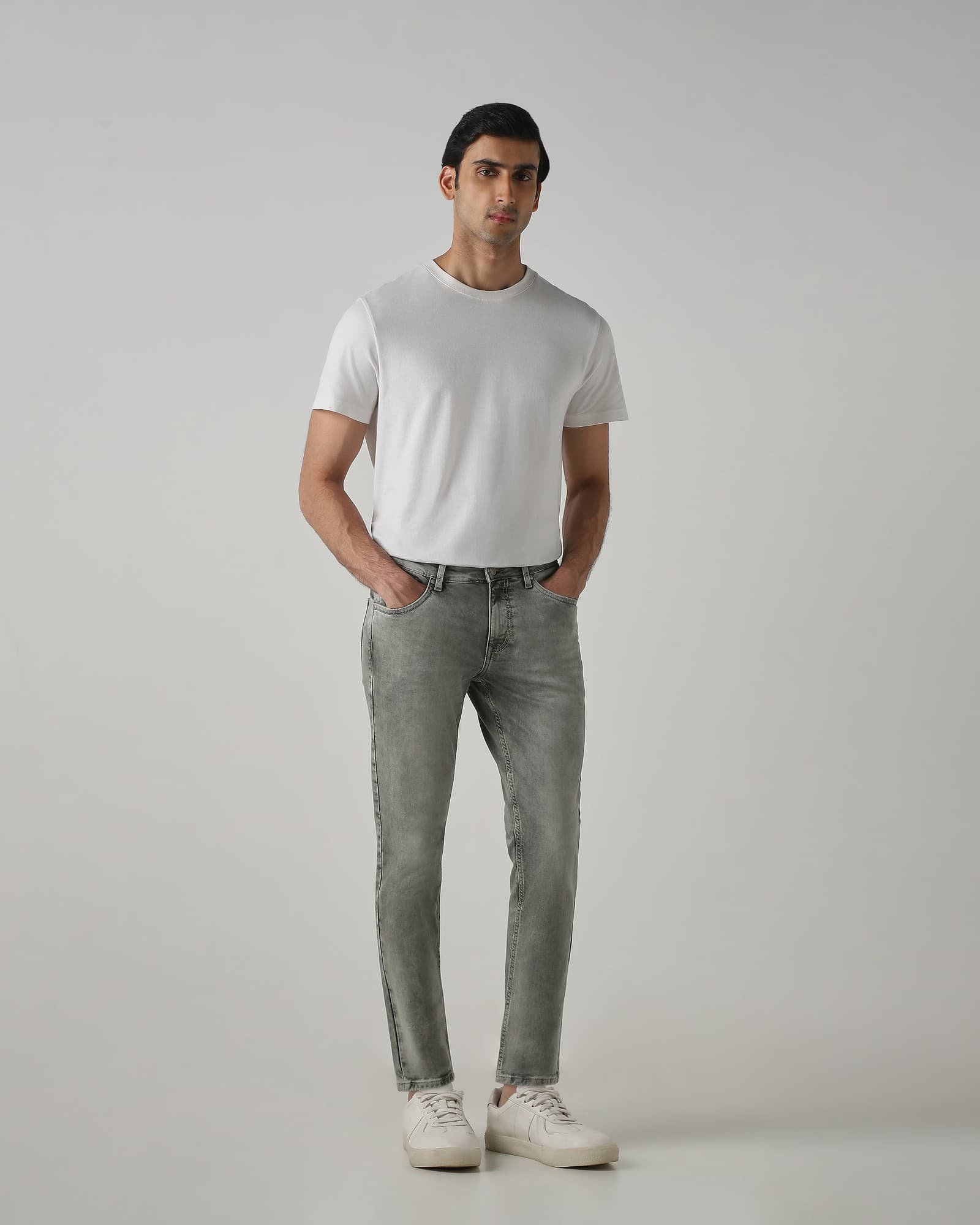 Light Olive Ankle Length Denim Deluxe Stretch Jeans | Mufti Jeans
