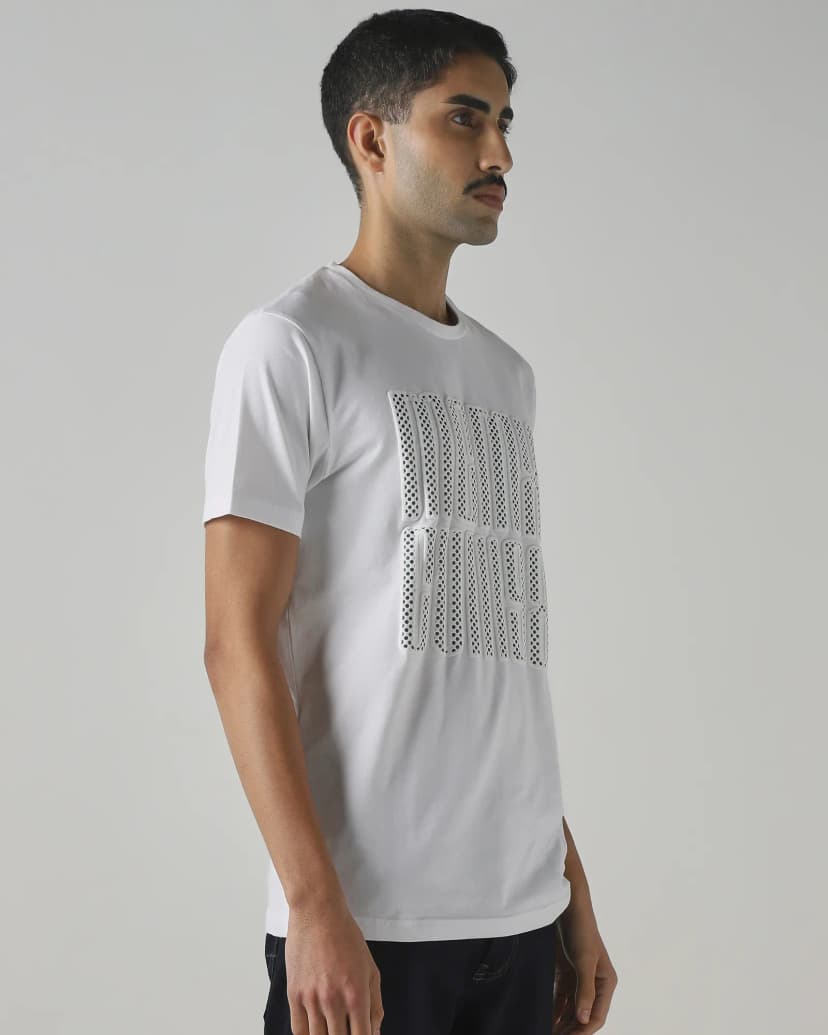 White Graphic Slim Fit T-Shirt