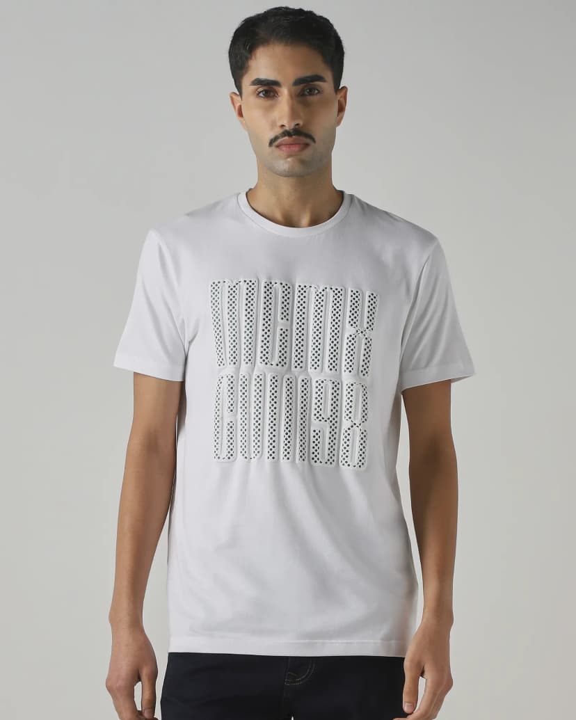 White Graphic Slim Fit T-Shirt