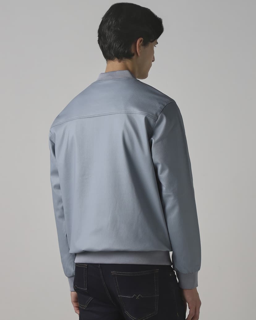 Blue Grey Bomber Slim Fit Jacket