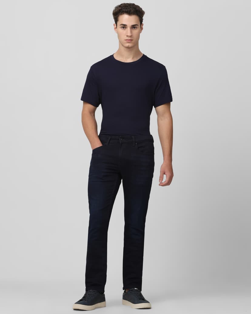 Deep Indigo Blue Super Slim Fit Denim Deluxe Stretch Jeans
