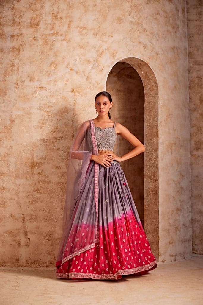 Neerus Womens Rani Color Ghagra Set | Neeru's