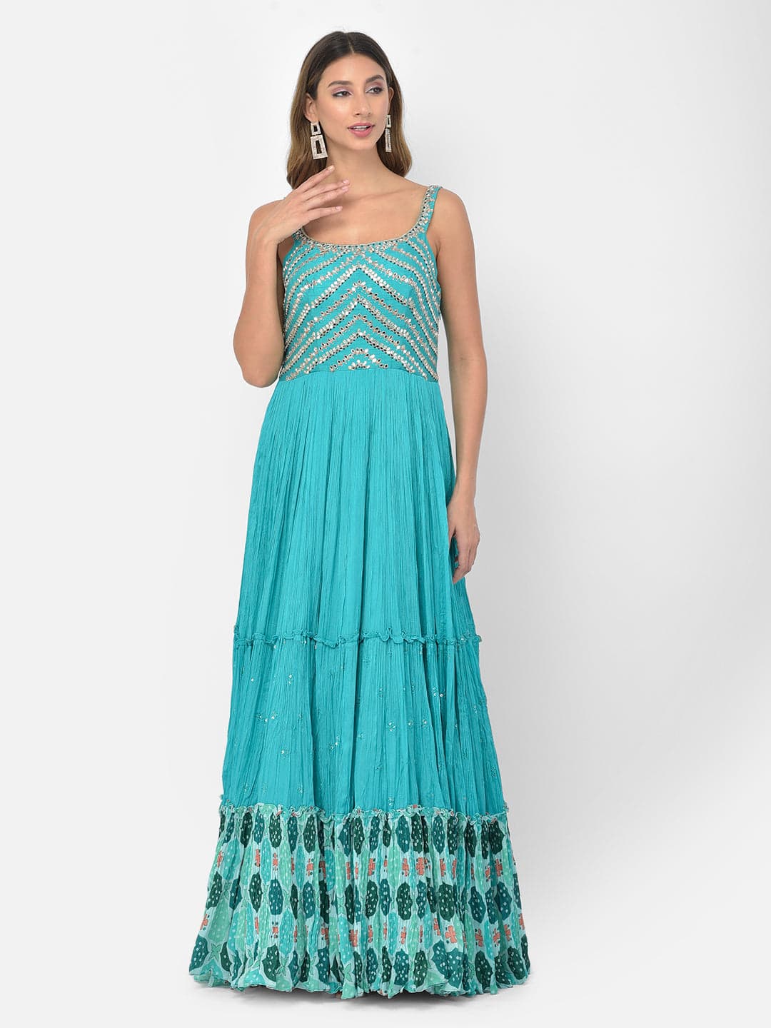 Neerus Rama Color Silk Fabric Salwar Kameez