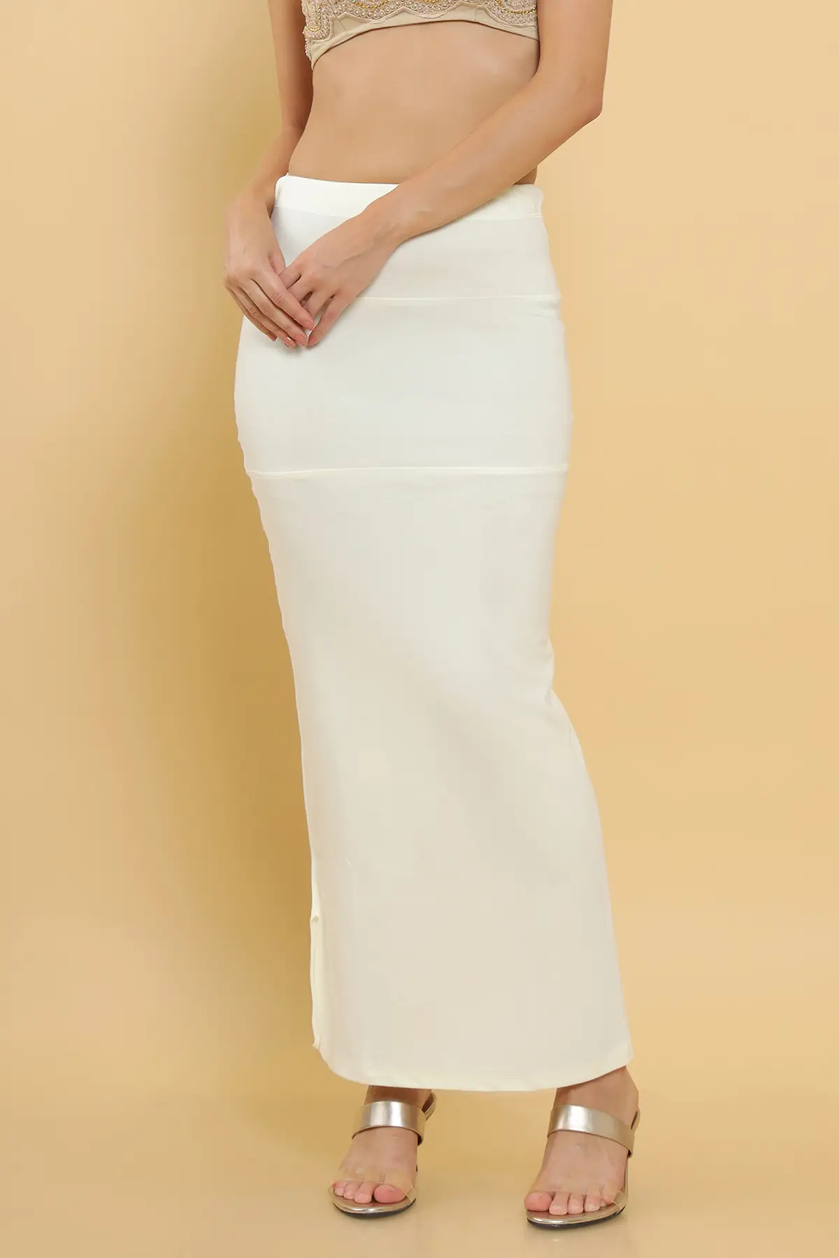 Cream Hosiery Seamless Saree Shaper | Soch