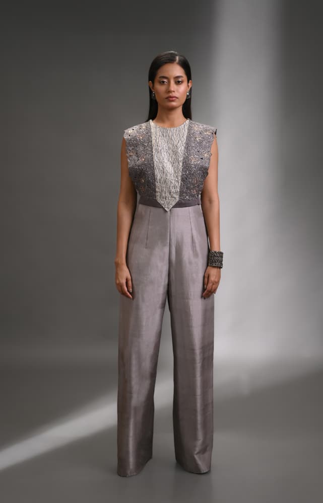 Silk Jumpsuit With Bib Top | Synonym Clothing