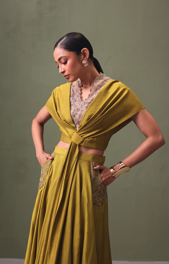 Silk Cape and Lehenga Set | Synonym Clothing