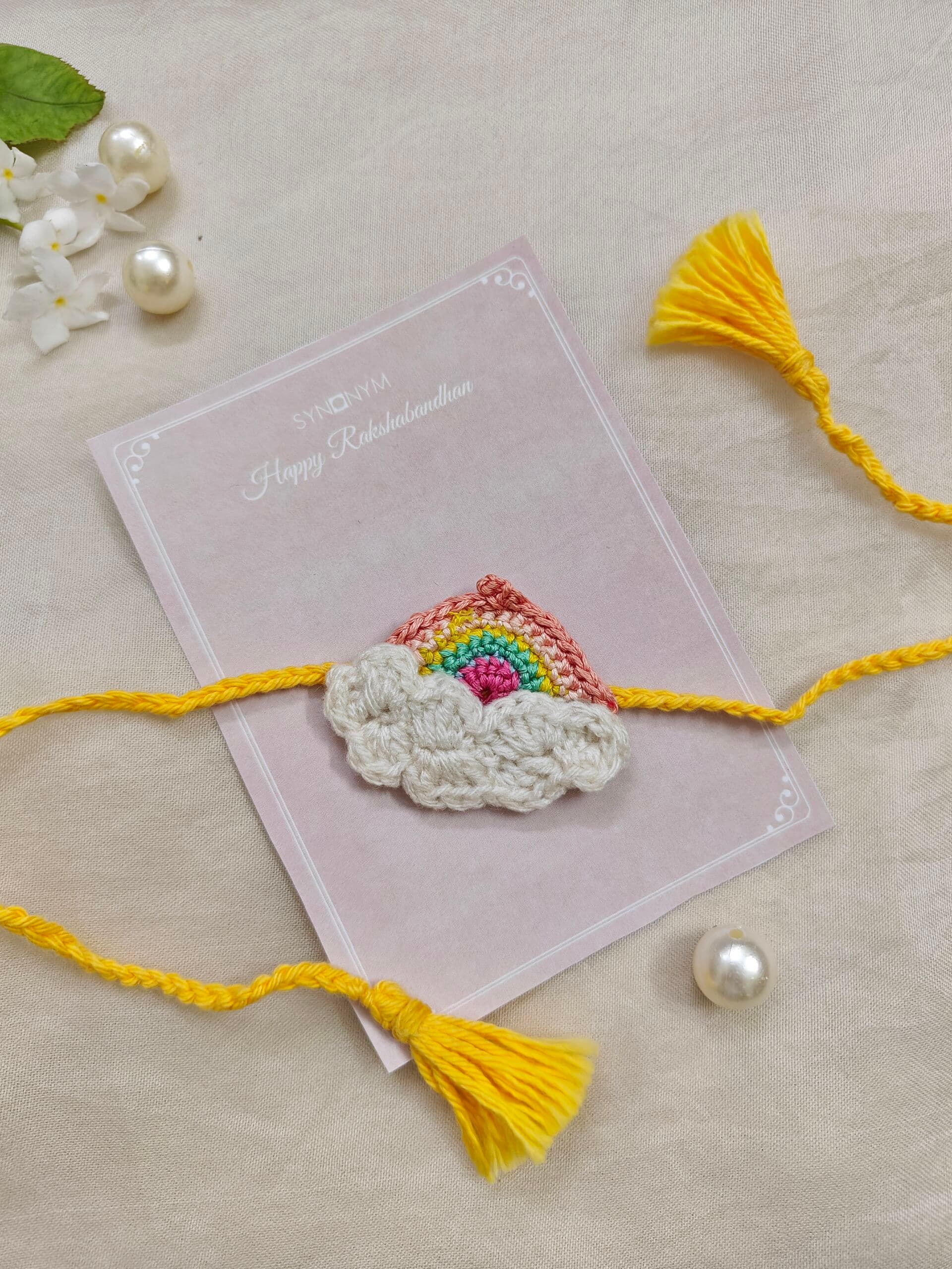 Rainbow crochet rakhi | Synonym Clothing Rainbow crochet rakhi | Synonym Clothing