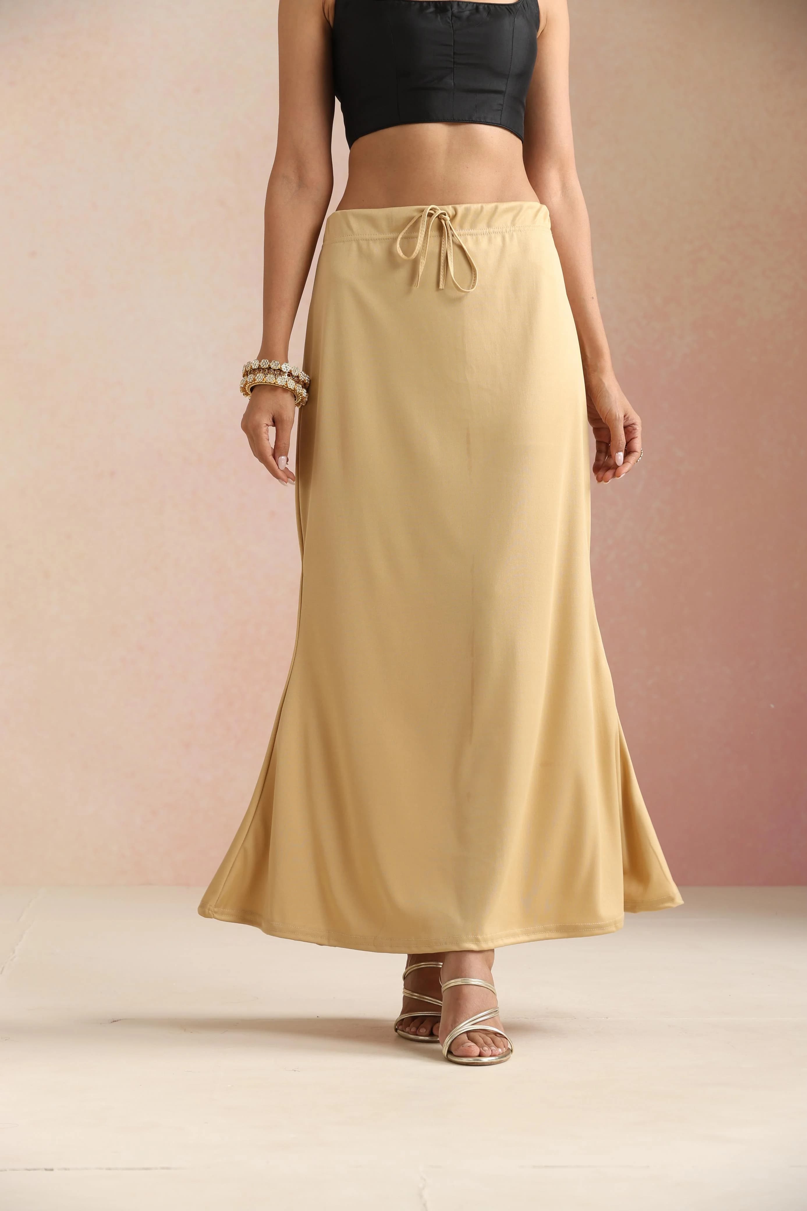 trueBrowns Beige Petticoat Saree Shapewear | True Browns