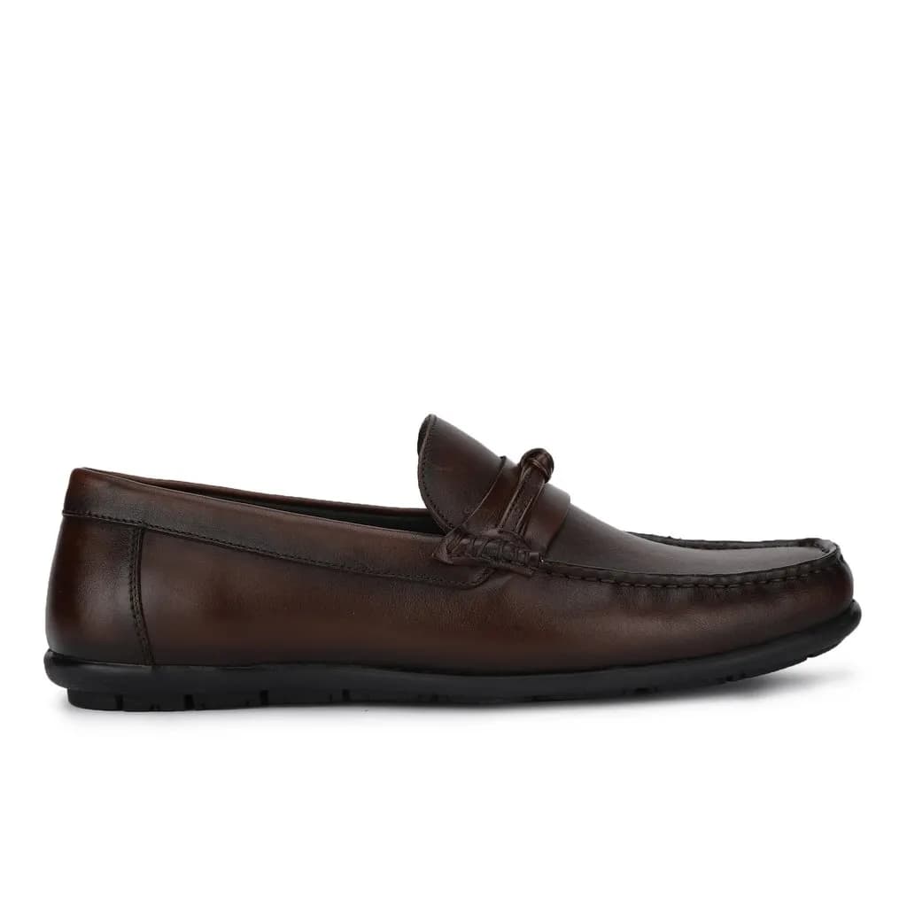 Men Classic Brown Leather Penny Loafers | WOODS Men Classic Brown Leather Penny Loafers | WOODS