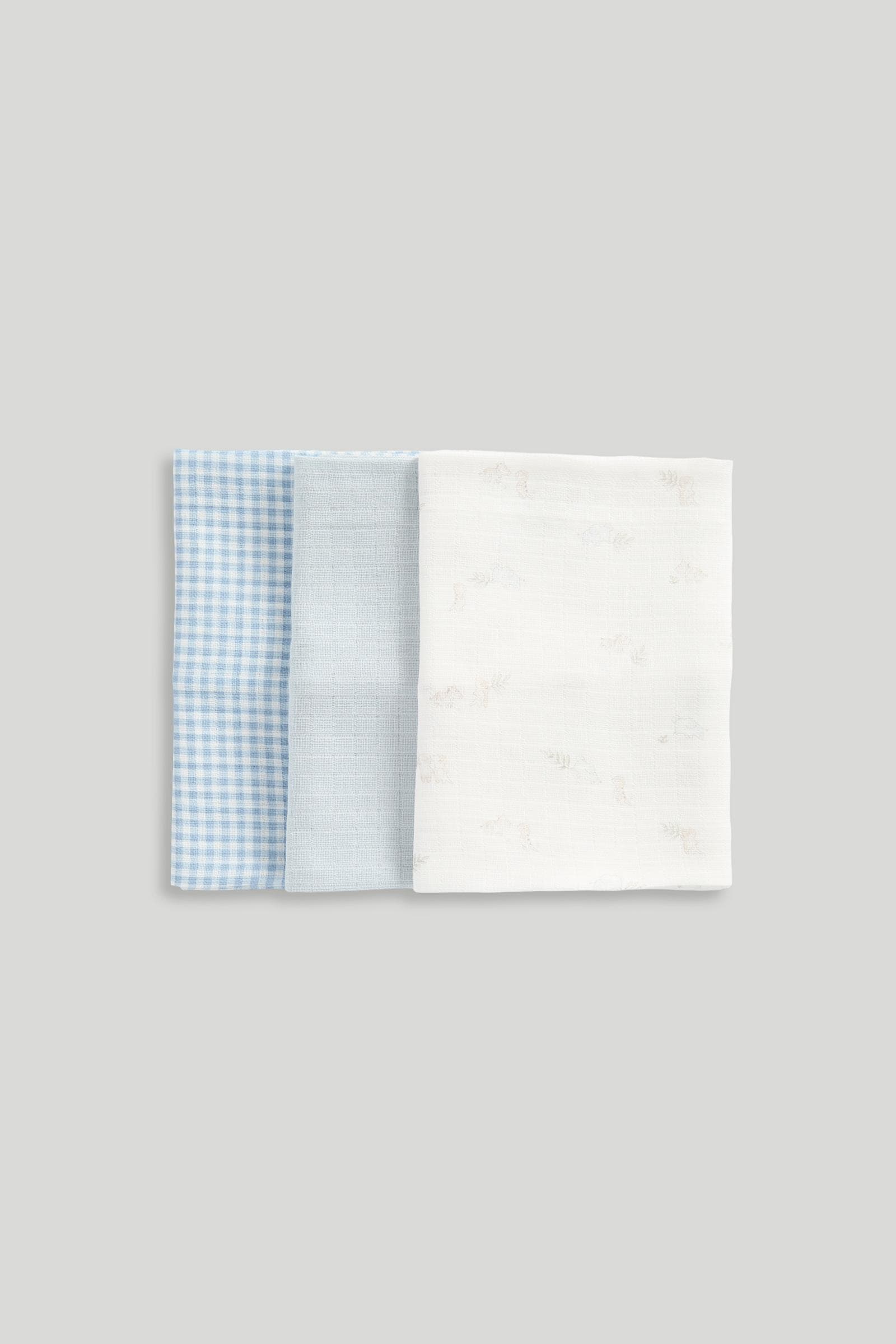 Mothercare Boys Muslin Cloths - Pack of 3 - Brown - Mothercare | Mothercare Mothercare Boys Muslin Cloths - Pack of 3 - Brown - Mothercare | Mothercare