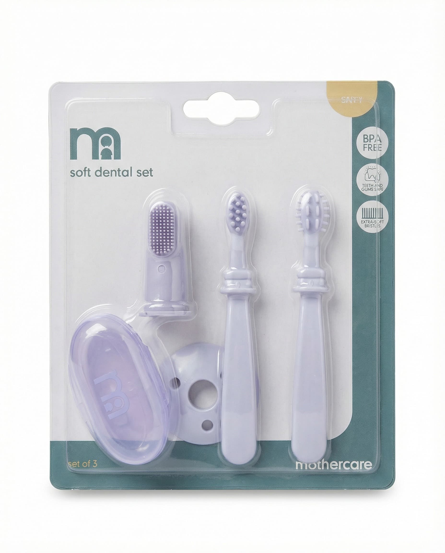 Mothercare BPA-Free Dental Set - Pack of 3 - Multicolour - Mothercare Mothercare BPA-Free Dental Set - Pack of 3 - Multicolour - Mothercare