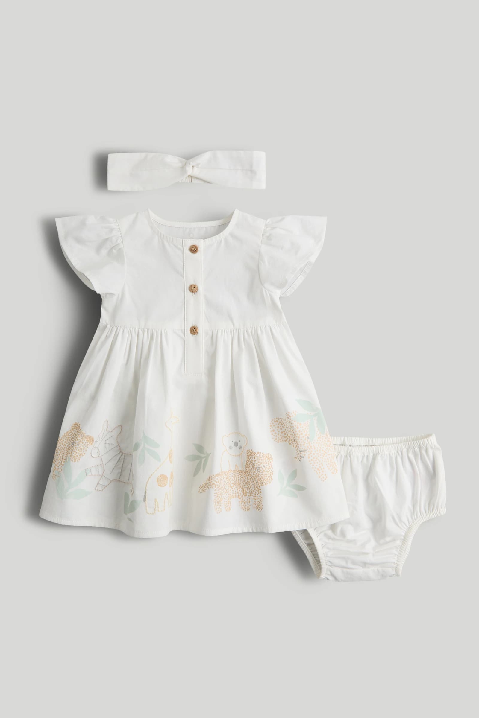 Mothercare Unisex Soft Jungle Printed Short Sleeve Dress - White - Mothercare | Mothercare Mothercare Unisex Soft Jungle Printed Short Sleeve Dress - White - Mothercare | Mothercare