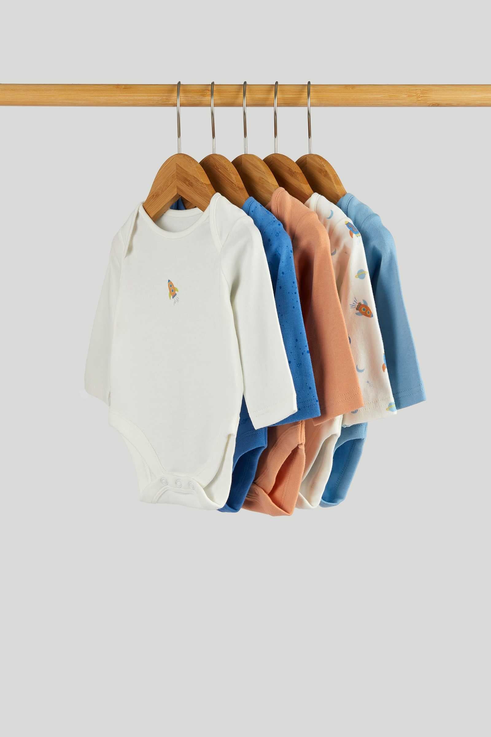 Mothercare Essentials Boys Full Sleeve Bodysuits - Pack of 5 - Multi - Mothercare | Mothercare Mothercare Essentials Boys Full Sleeve Bodysuits - Pack of 5 - Multi - Mothercare | Mothercare