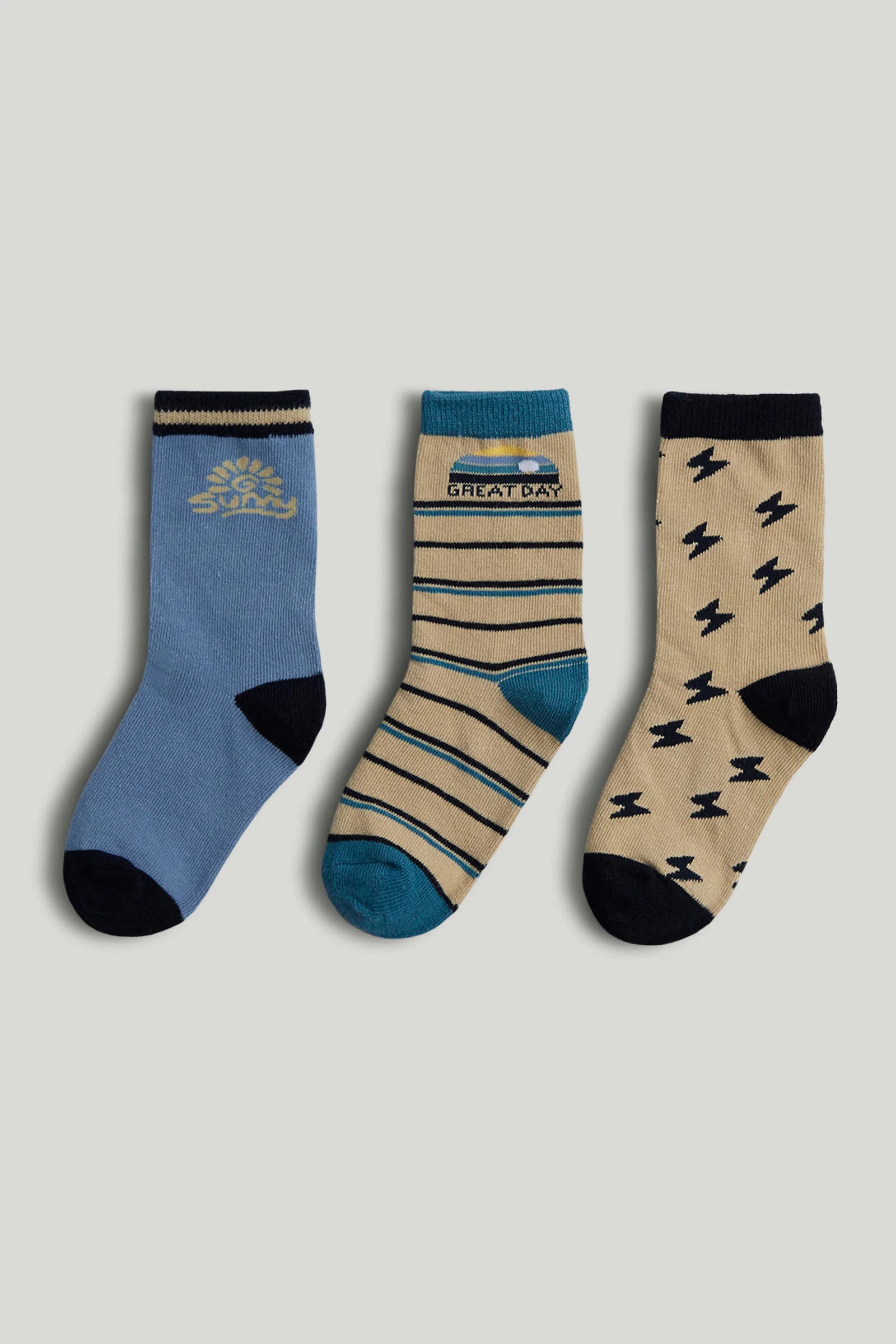 Mothercare Boys Hosiery Printed Socks - Pack of 3 - Blue - Mothercare | Mothercare Mothercare Boys Hosiery Printed Socks - Pack of 3 - Blue - Mothercare | Mothercare