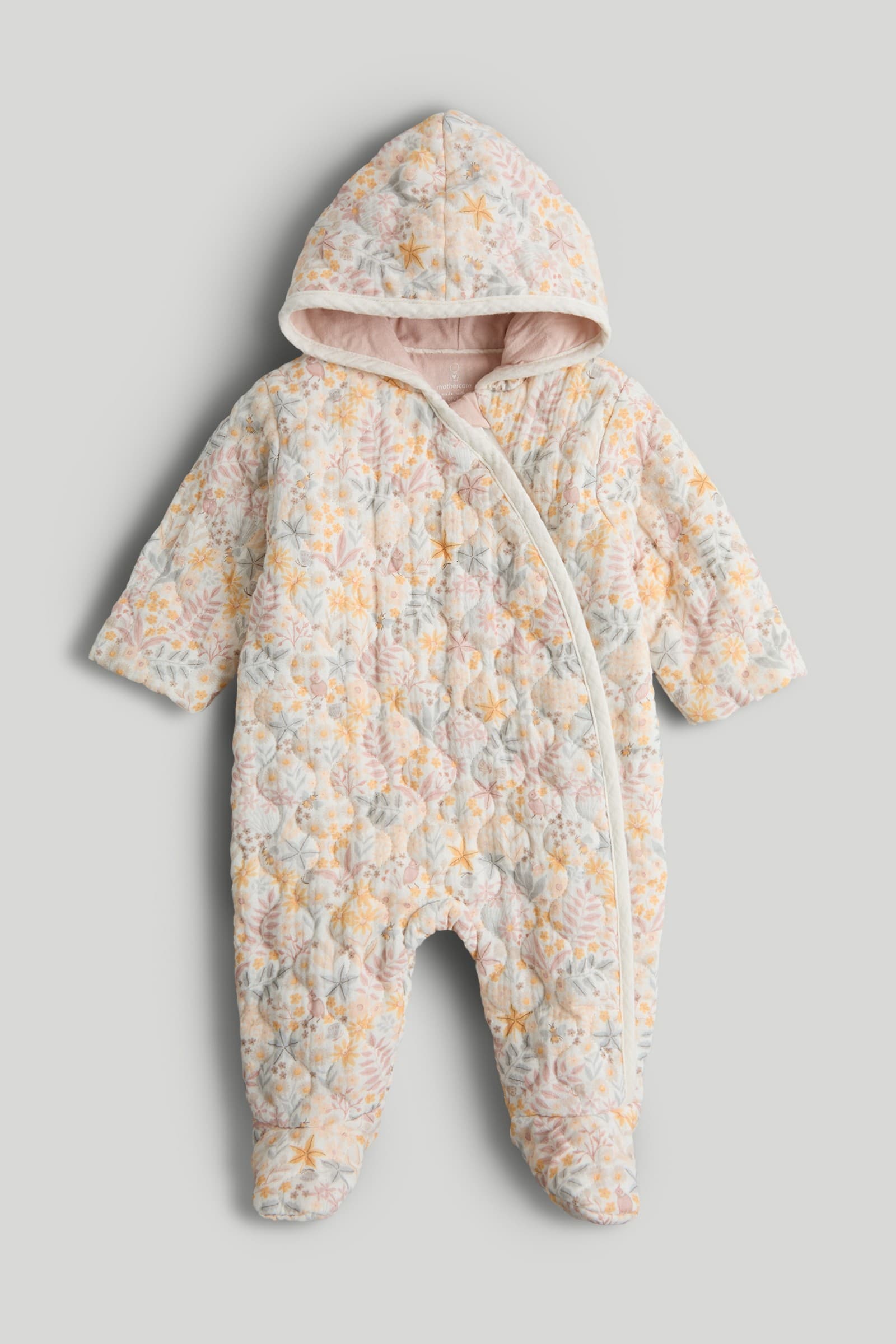 Mothercare Girls Classic Wild Daisy Printed Full Sleeve Pramsuit - Multi - Mothercare Mothercare Girls Classic Wild Daisy Printed Full Sleeve Pramsuit - Multi - Mothercare