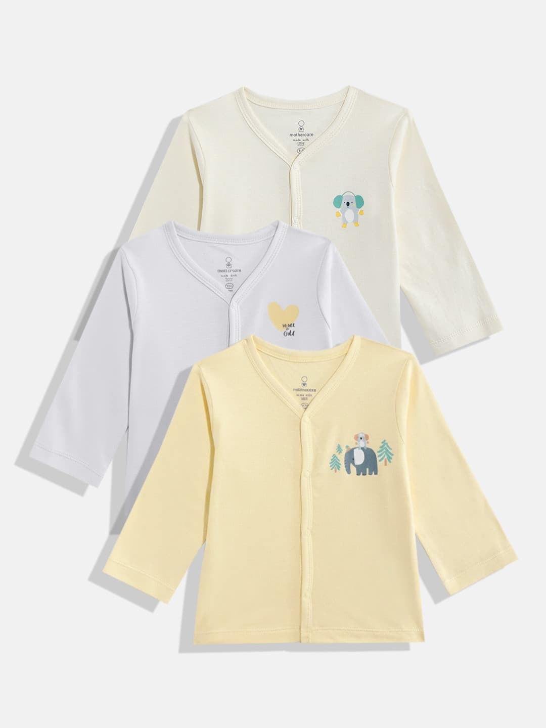 Mothercare Unisex Koala Printed Full Sleeves Vest - Pack of 3 - Multi - Mothercare | Mothercare Mothercare Unisex Koala Printed Full Sleeves Vest - Pack of 3 - Multi - Mothercare | Mothercare