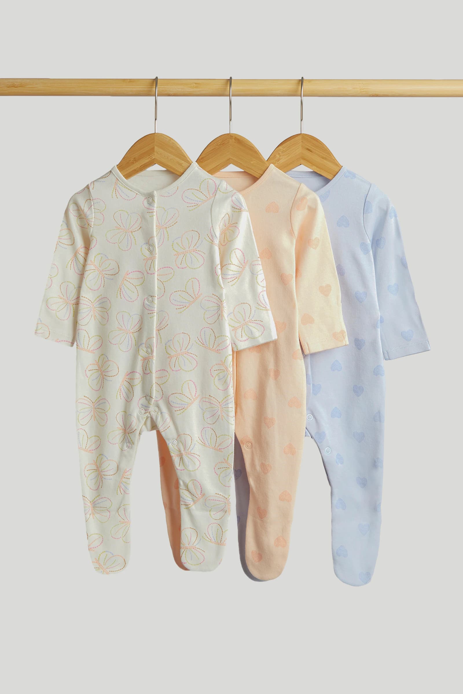 Mothercare Baby Girls Printed Full Sleeves Sleepsuit - Pack of 3 - Multi - Mothercare | Mothercare Mothercare Baby Girls Printed Full Sleeves Sleepsuit - Pack of 3 - Multi - Mothercare | Mothercare