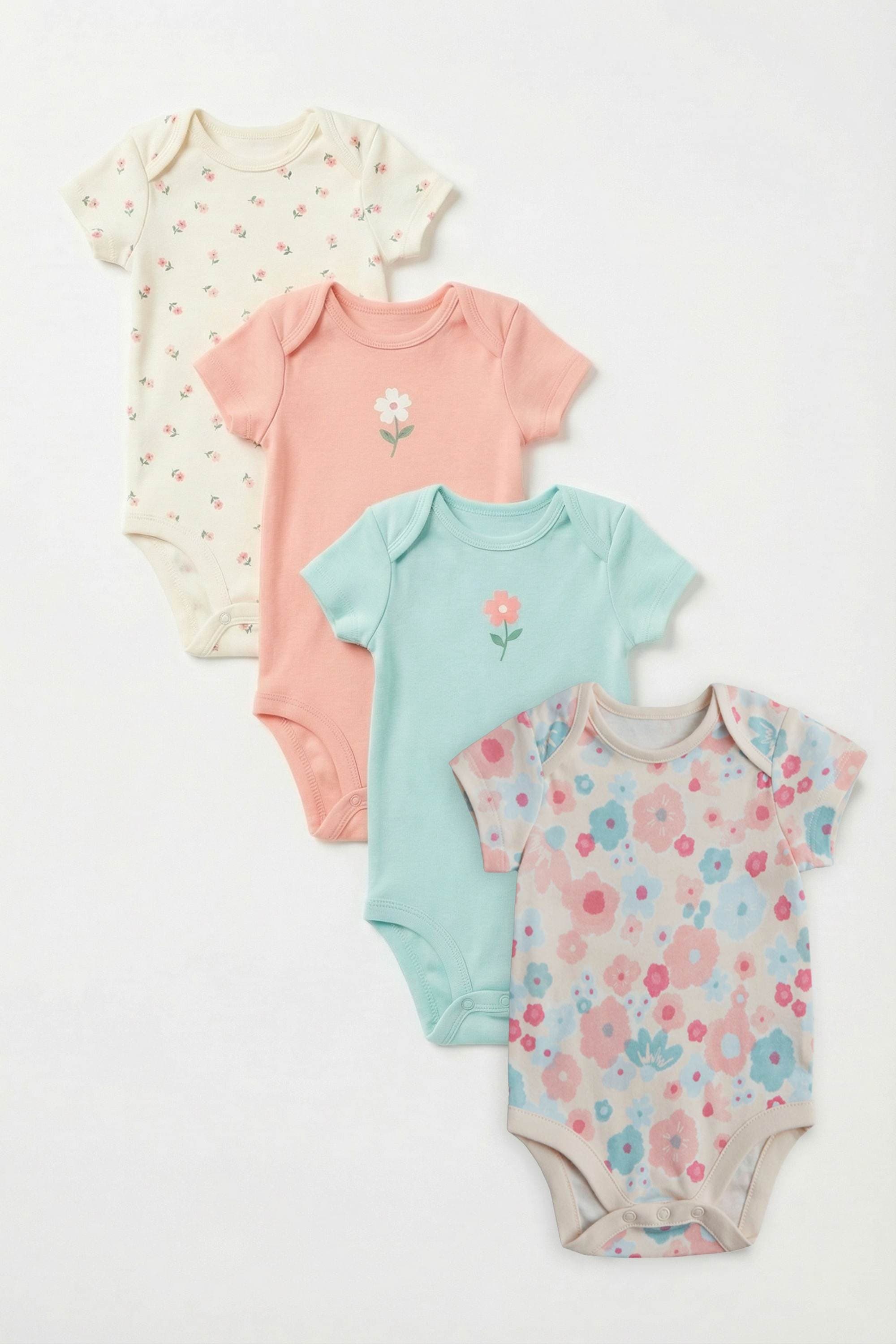 Mothercare Baby Girls Printed Short Sleeves Bodysuit - Pack of 5 - Multi - Mothercare Mothercare Baby Girls Printed Short Sleeves Bodysuit - Pack of 5 - Multi - Mothercare