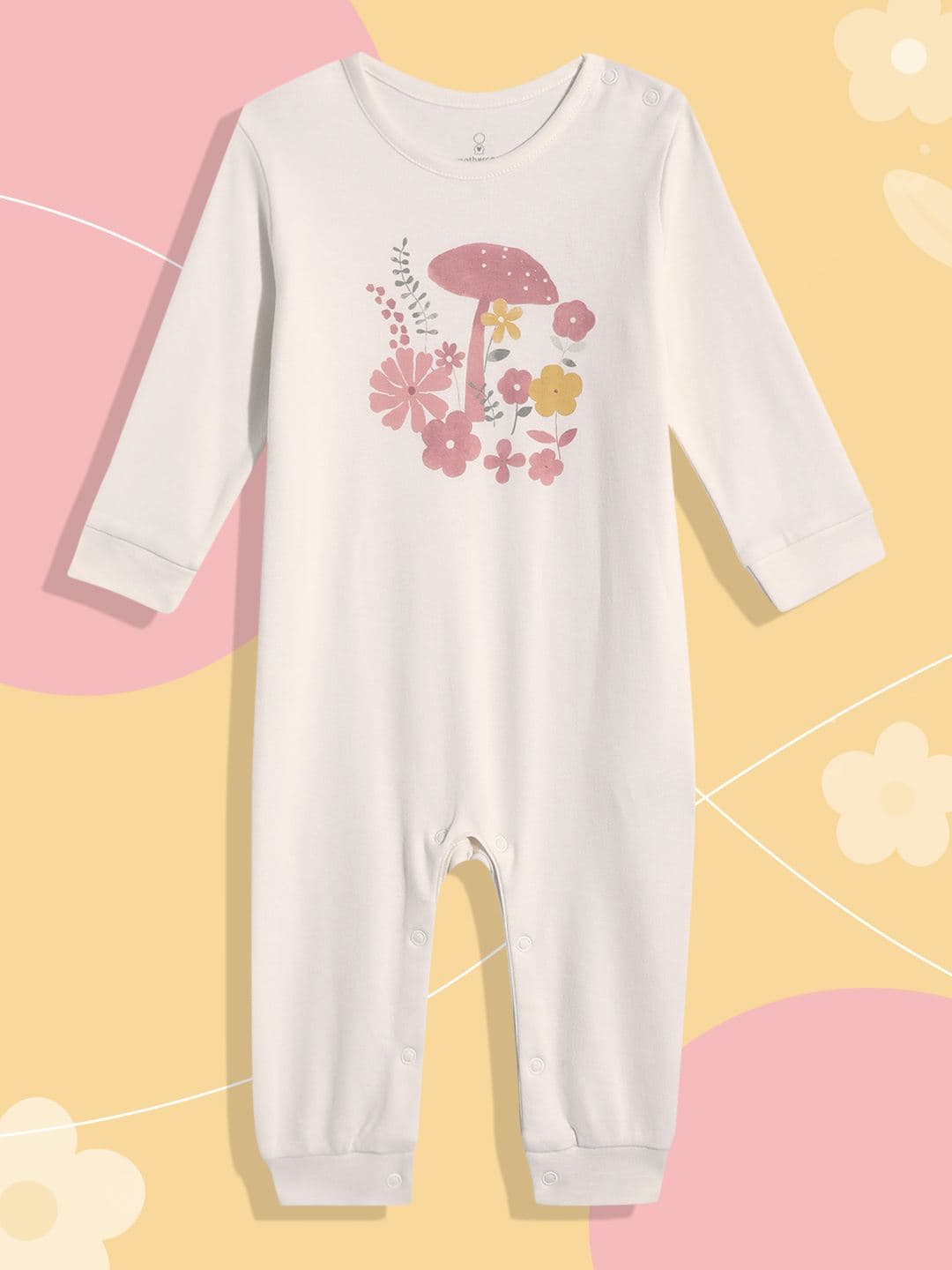Mothercare Girls Autumn Charm Printed Full Sleeve All-In-One - Pink - Mothercare Mothercare Girls Autumn Charm Printed Full Sleeve All-In-One - Pink - Mothercare