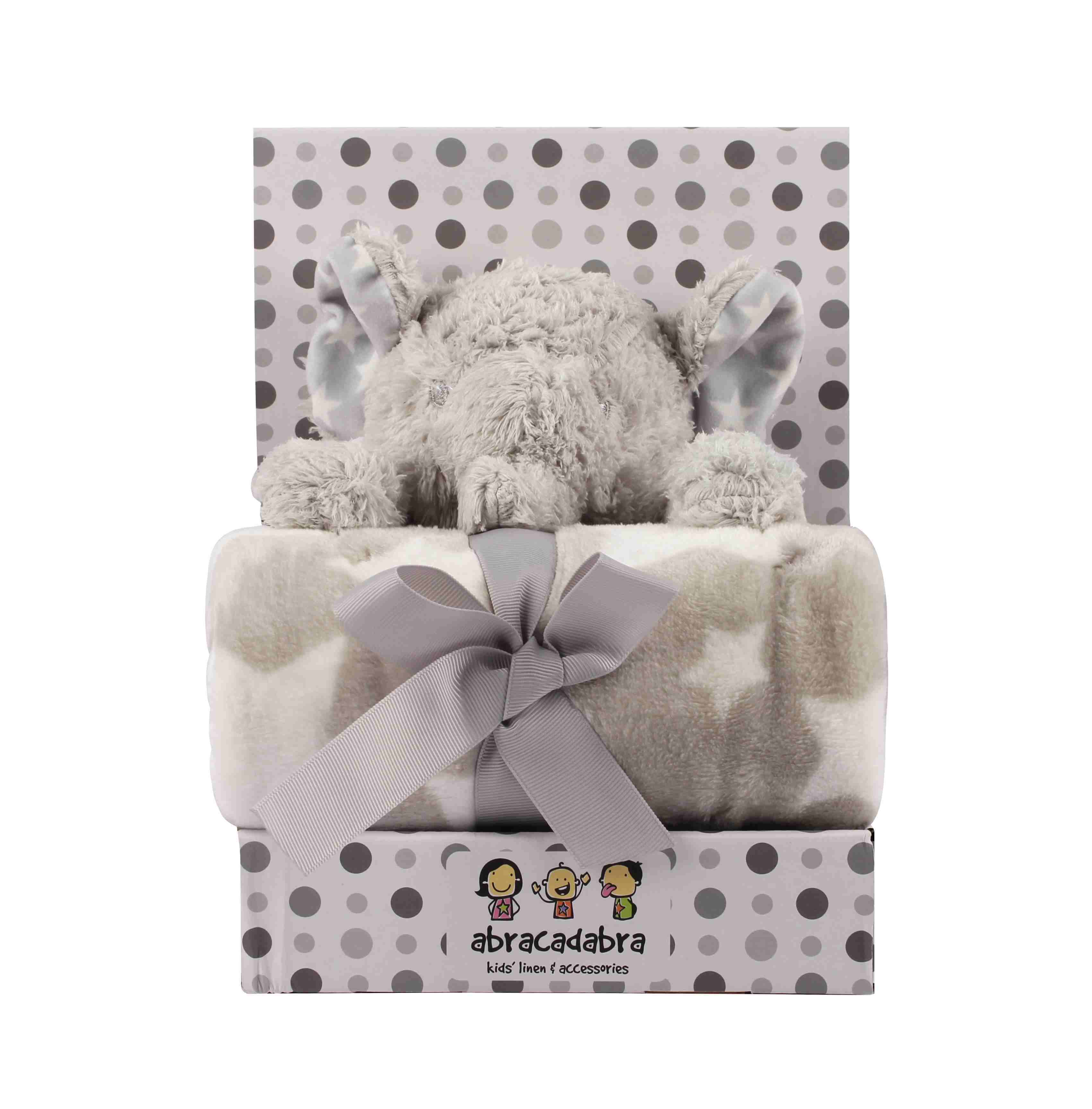 Abracadabra Elephant Toy with Blanket - Grey Abracadabra Elephant Toy with Blanket - Grey