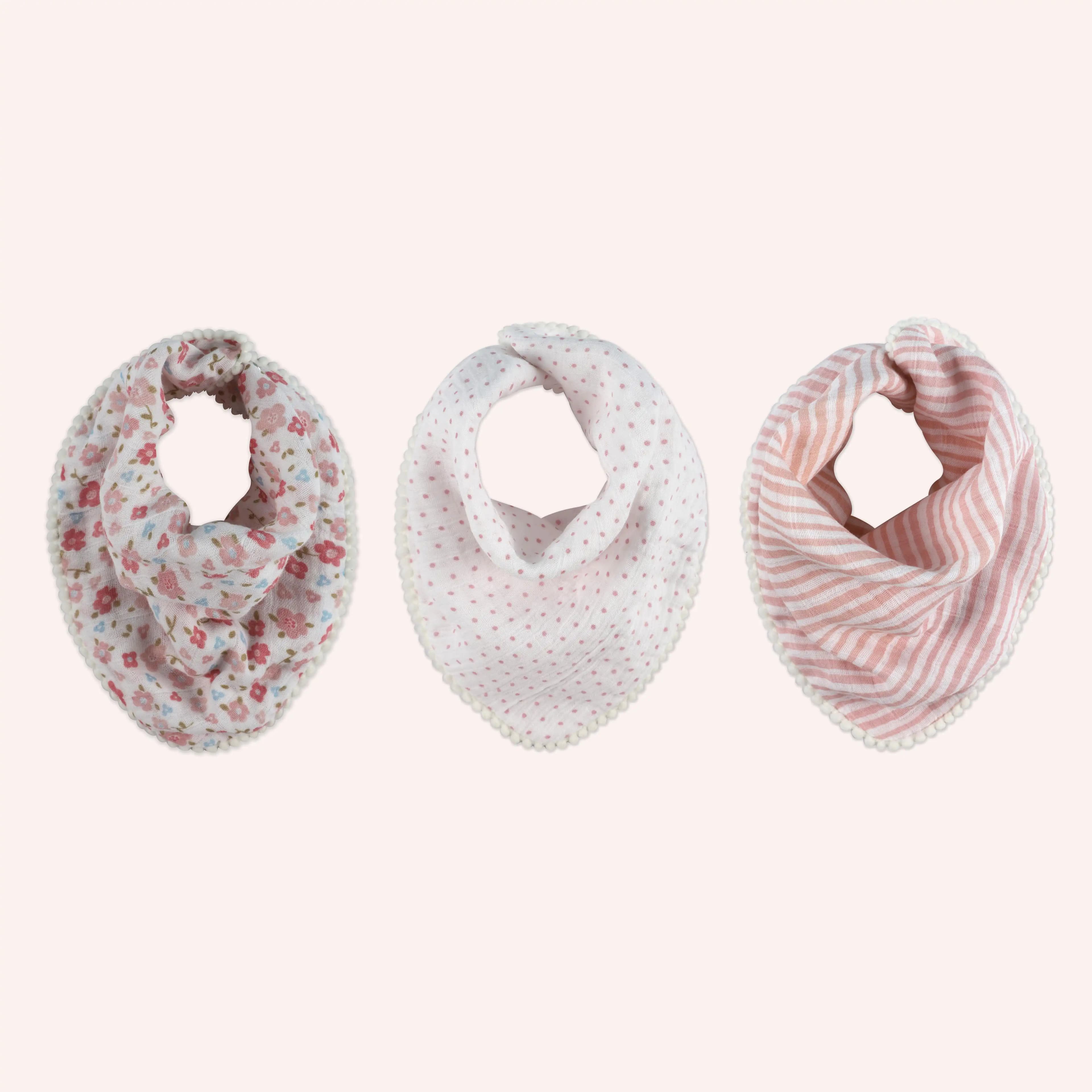 Abracadabra Vintage Floral Muslin Bandana Bib - Pack of 3 - Pink - Abracadabra | Mothercare Abracadabra Vintage Floral Muslin Bandana Bib - Pack of 3 - Pink - Abracadabra | Mothercare