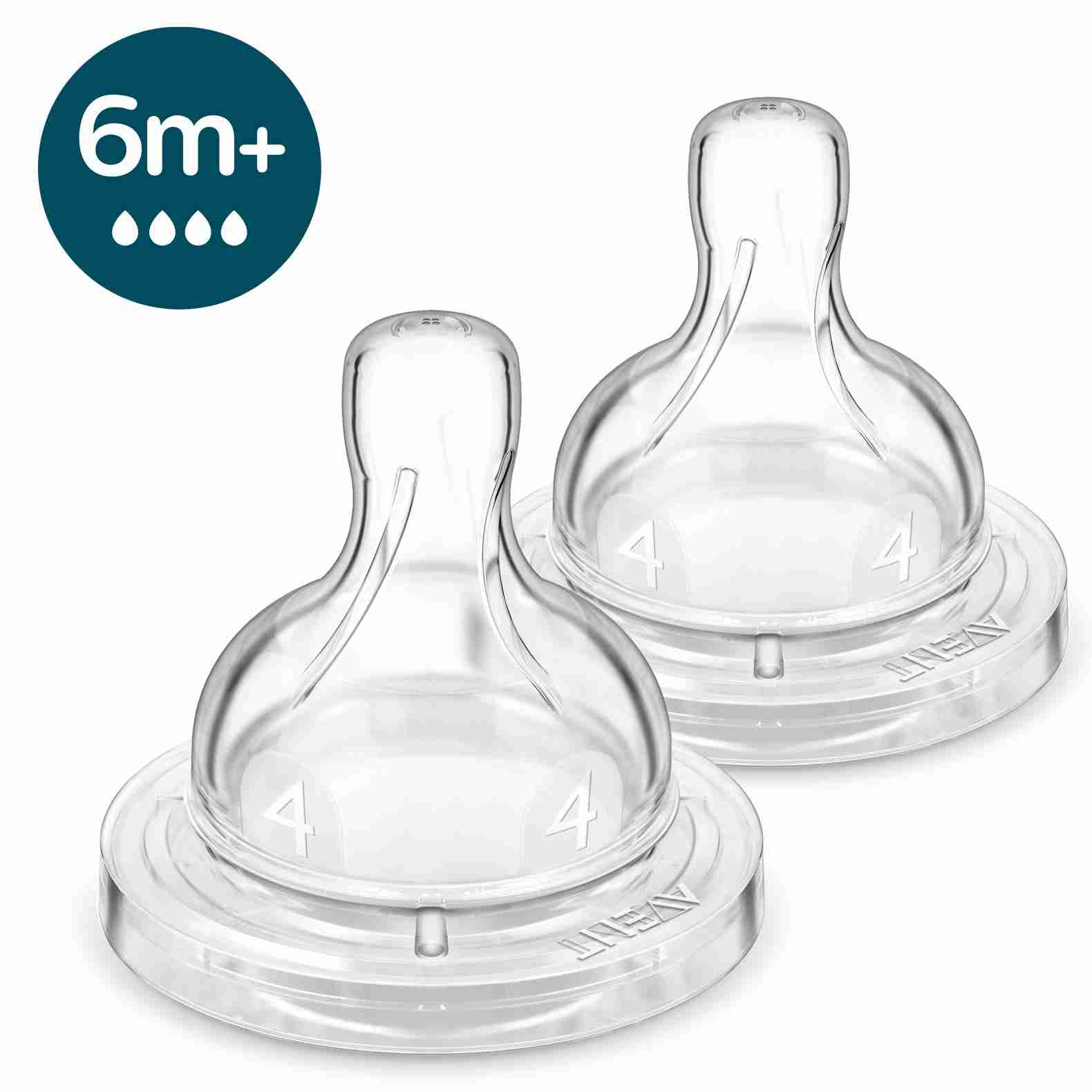 Avent Anti-Colic Fast Flow 4 Holes Teat Translucent - Pack of 2 - White - AVENT | Mothercare Avent Anti-Colic Fast Flow 4 Holes Teat Translucent - Pack of 2 - White - AVENT | Mothercare