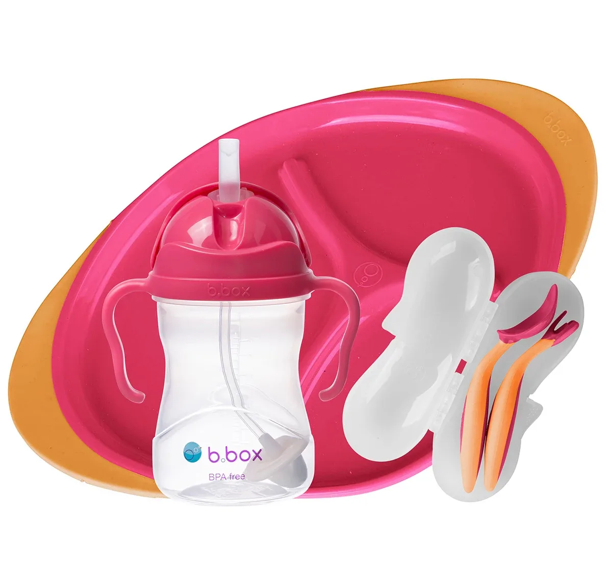 b.box Feeding Set - Pink Orange b.box Feeding Set - Pink Orange