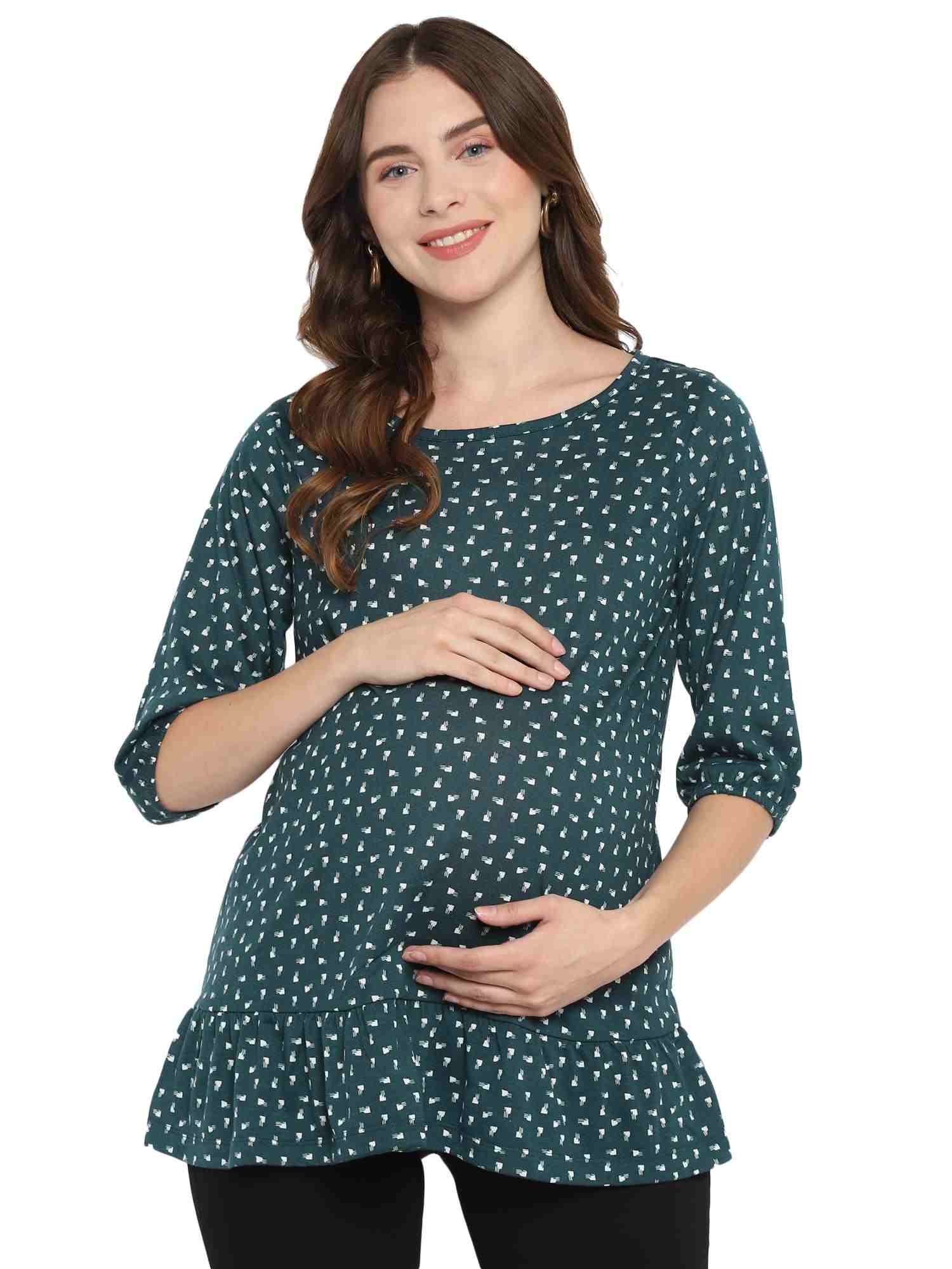 Momsoon Women 3/4th Sleeves Maternity Top- Multicolor - Momsoon Momsoon Women 3/4th Sleeves Maternity Top- Multicolor - Momsoon