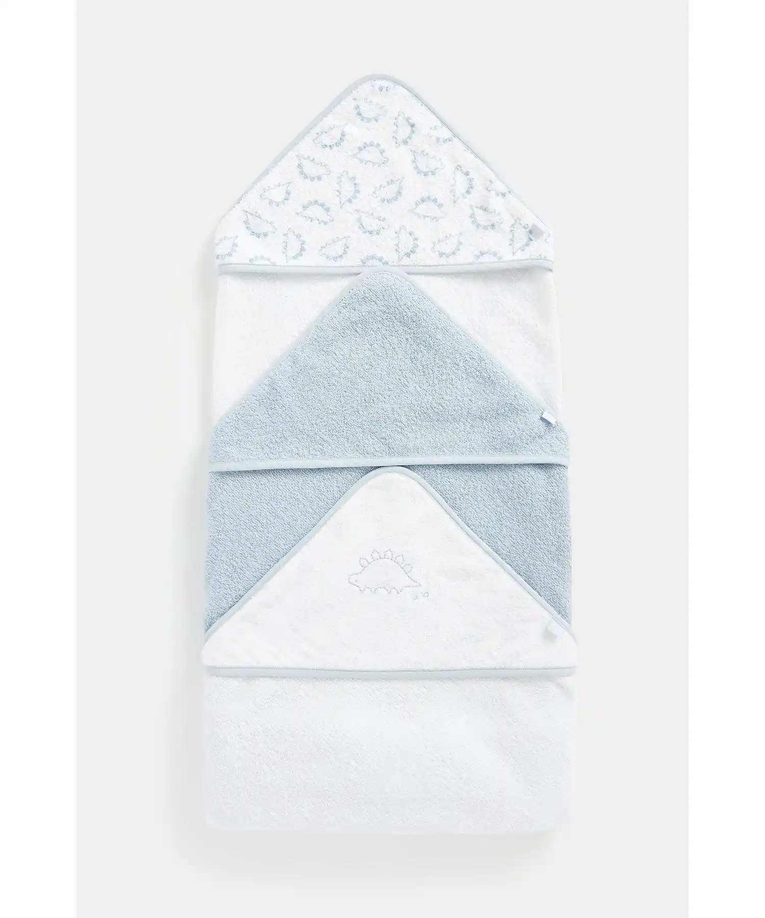 Mothercare Dino Cuddle and Dry Hooded Towels - Pack of 3 - Blue - Mothercare | Mothercare Mothercare Dino Cuddle and Dry Hooded Towels - Pack of 3 - Blue - Mothercare | Mothercare