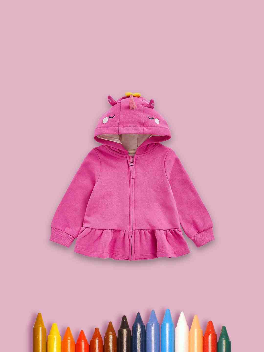 Mothercare Girls 100% Cotton Jersey - Lined Hood Sweatshirt - Pink - Mothercare Mothercare Girls 100% Cotton Jersey - Lined Hood Sweatshirt - Pink - Mothercare