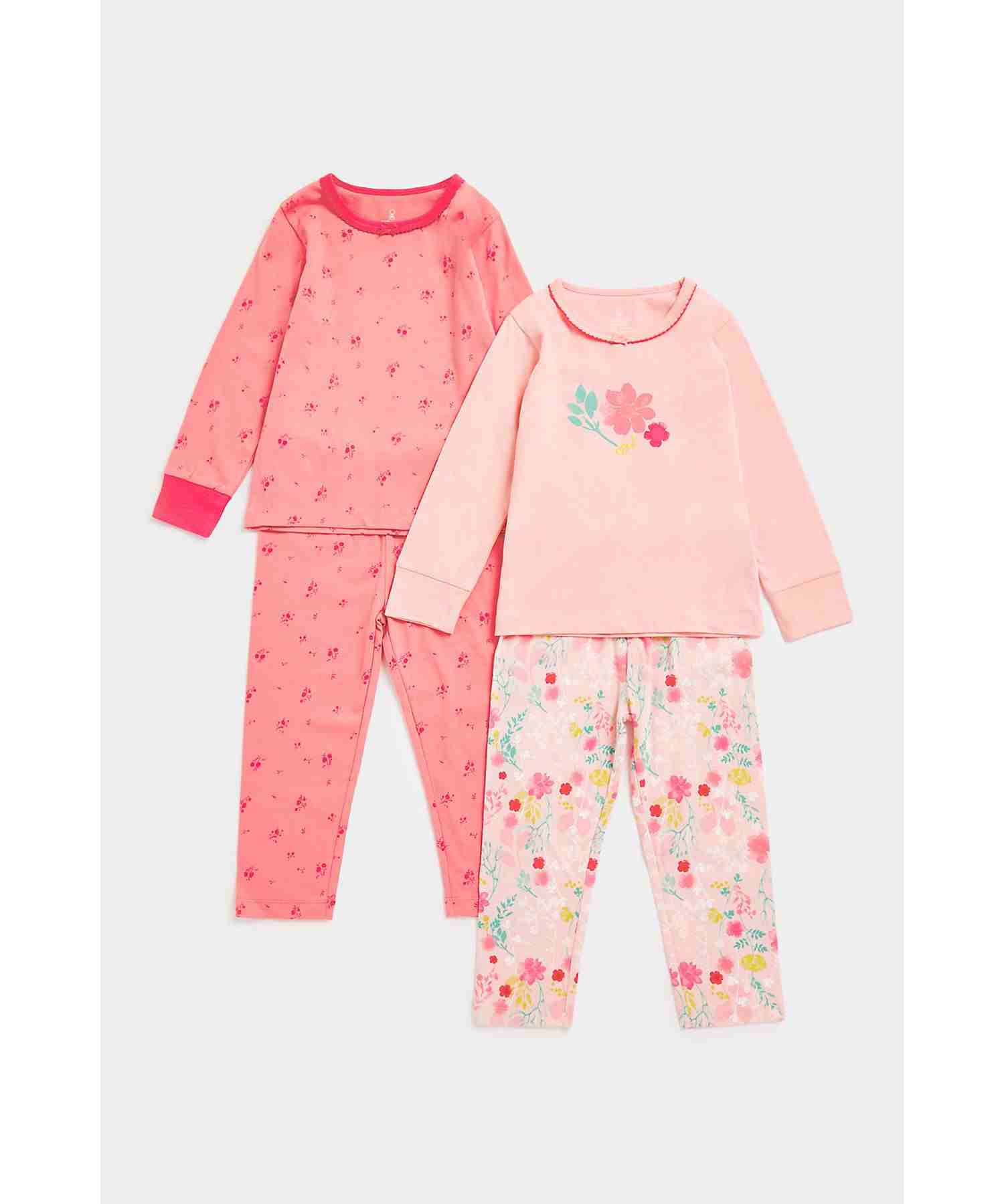 Mothercare Girls Wide Leg Trousers Pyjama - Pack of 2 - Pink - Mothercare Mothercare Girls Wide Leg Trousers Pyjama - Pack of 2 - Pink - Mothercare