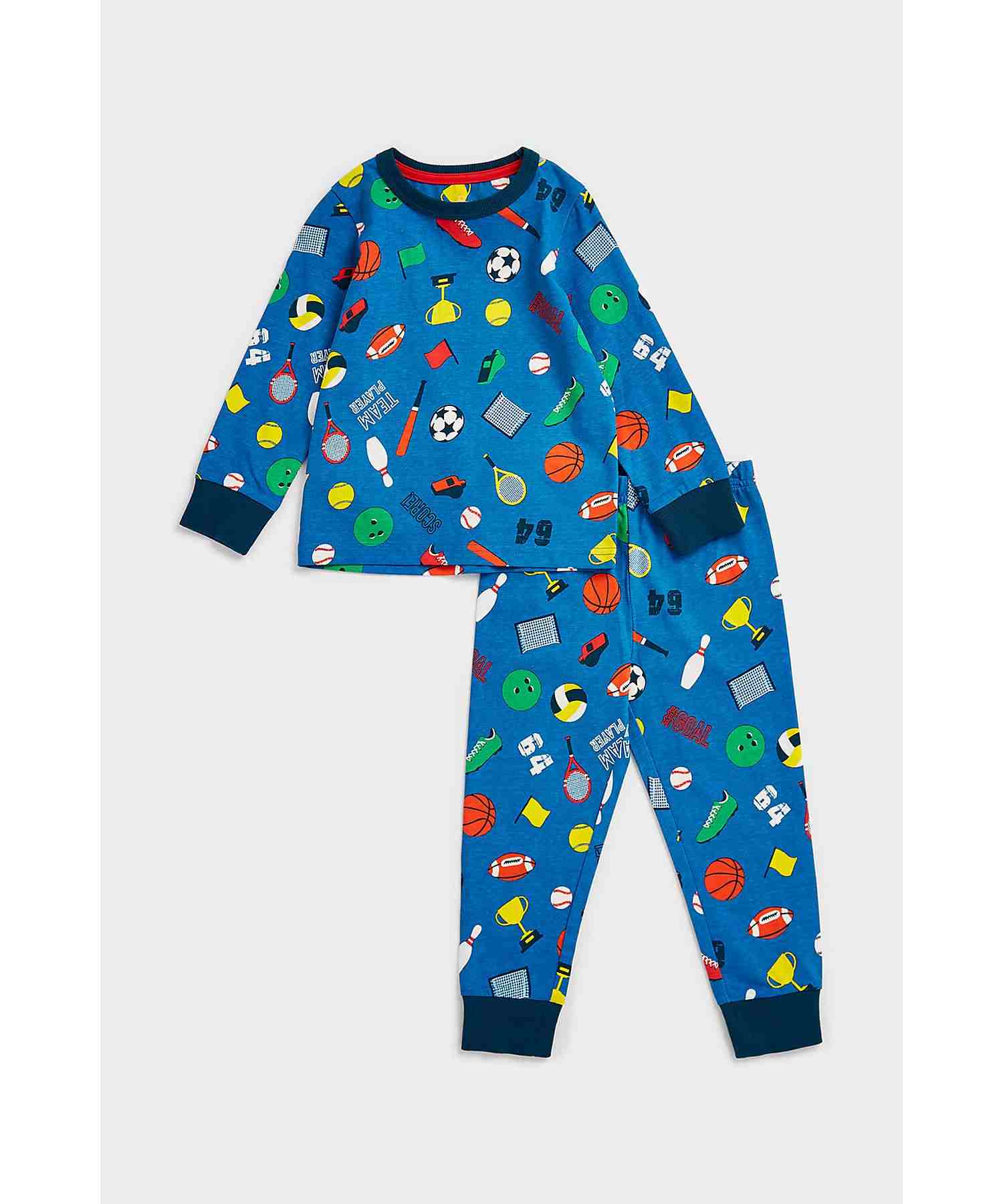 Mothercare Boys Natural, Breathable Cotton Jersey Pyjama- Multicolor - Mothercare Mothercare Boys Natural, Breathable Cotton Jersey Pyjama- Multicolor - Mothercare