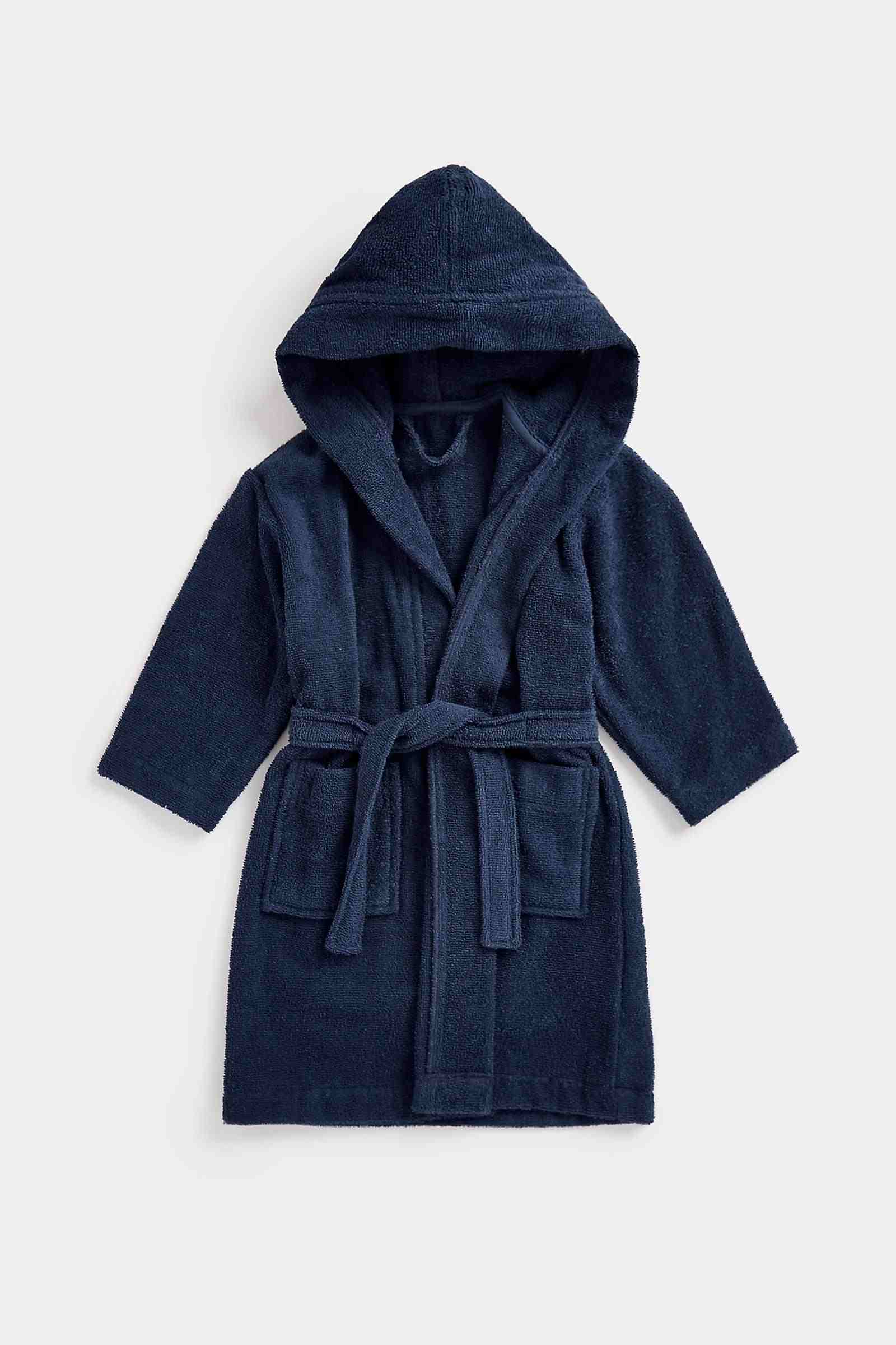 Mothercare Girls 100% Cotton Pockets Robe- Blue - Mothercare Mothercare Girls 100% Cotton Pockets Robe- Blue - Mothercare