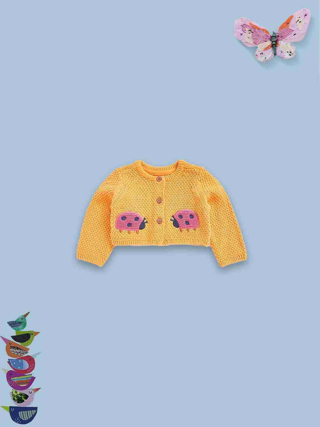 Mothercare Girls 100% Cotton Mock - Wood Button Fastening Cardigan- Brown - Mothercare | Mothercare Mothercare Girls 100% Cotton Mock - Wood Button Fastening Cardigan- Brown - Mothercare | Mothercare