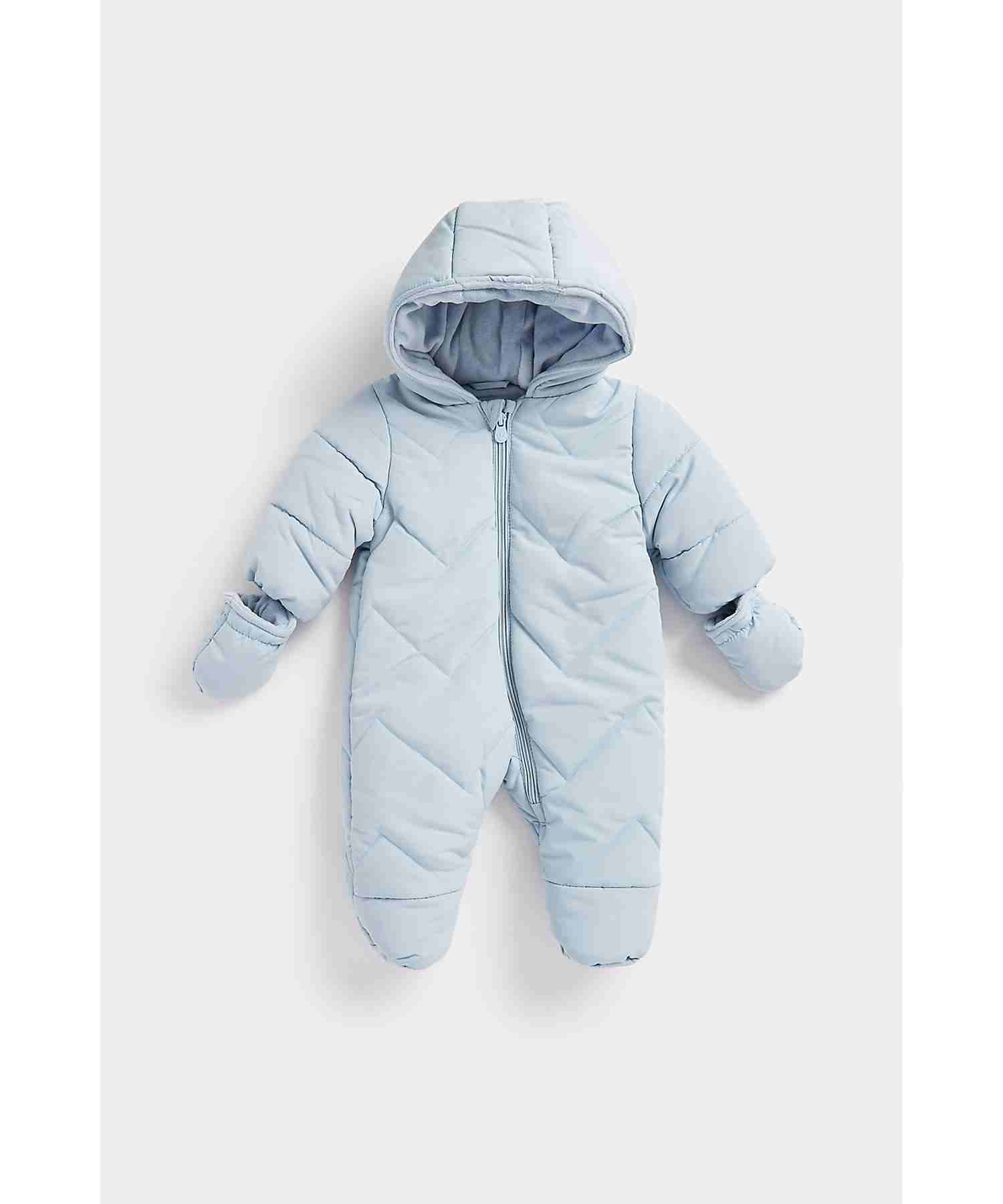 Mothercare Boys Super - Soft Velour Lining Snowsuit - Blue - Mothercare | Mothercare Mothercare Boys Super - Soft Velour Lining Snowsuit - Blue - Mothercare | Mothercare
