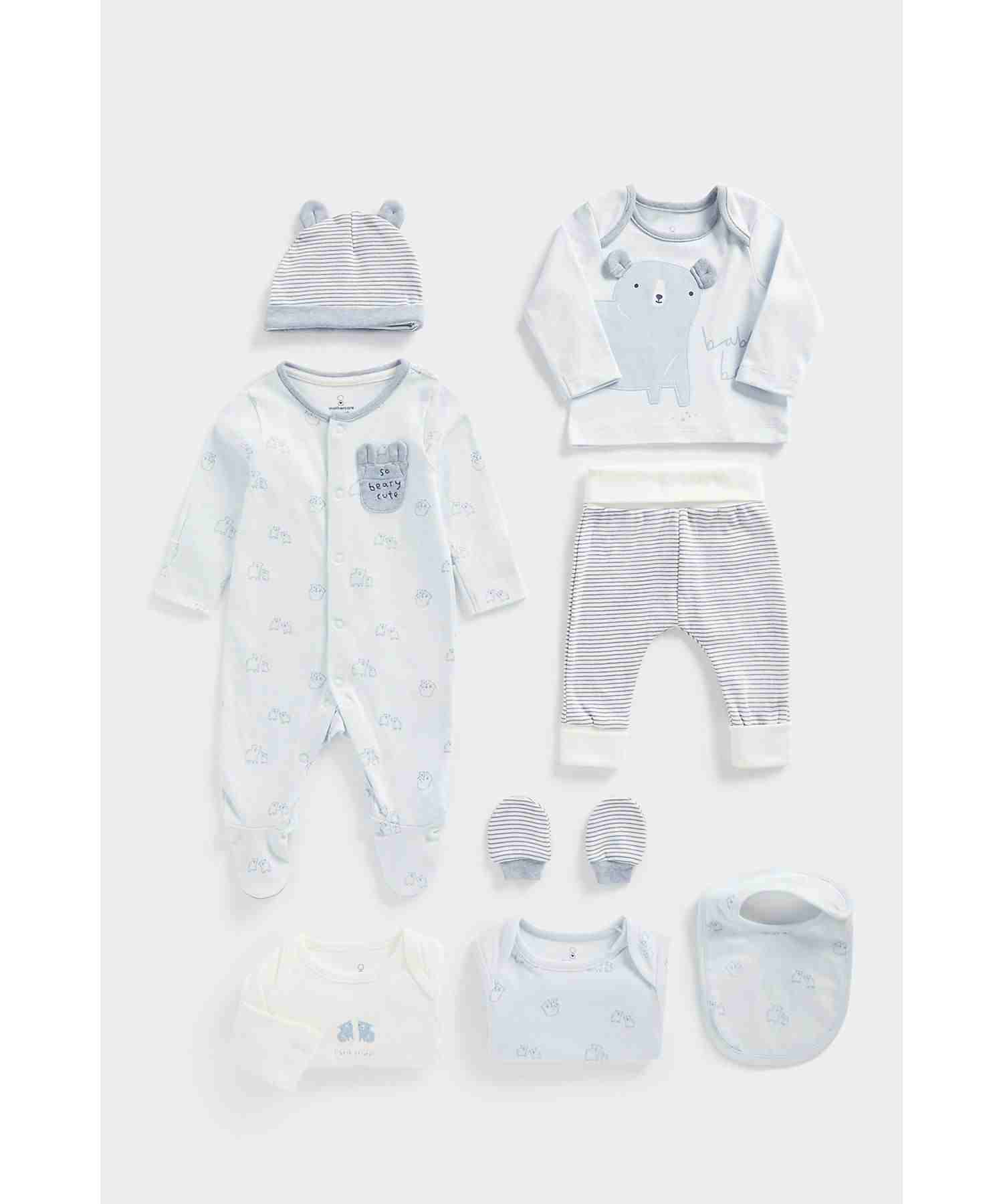 Mothercare Boys Self Design Gift Set - Blue - Mothercare Mothercare Boys Self Design Gift Set - Blue - Mothercare