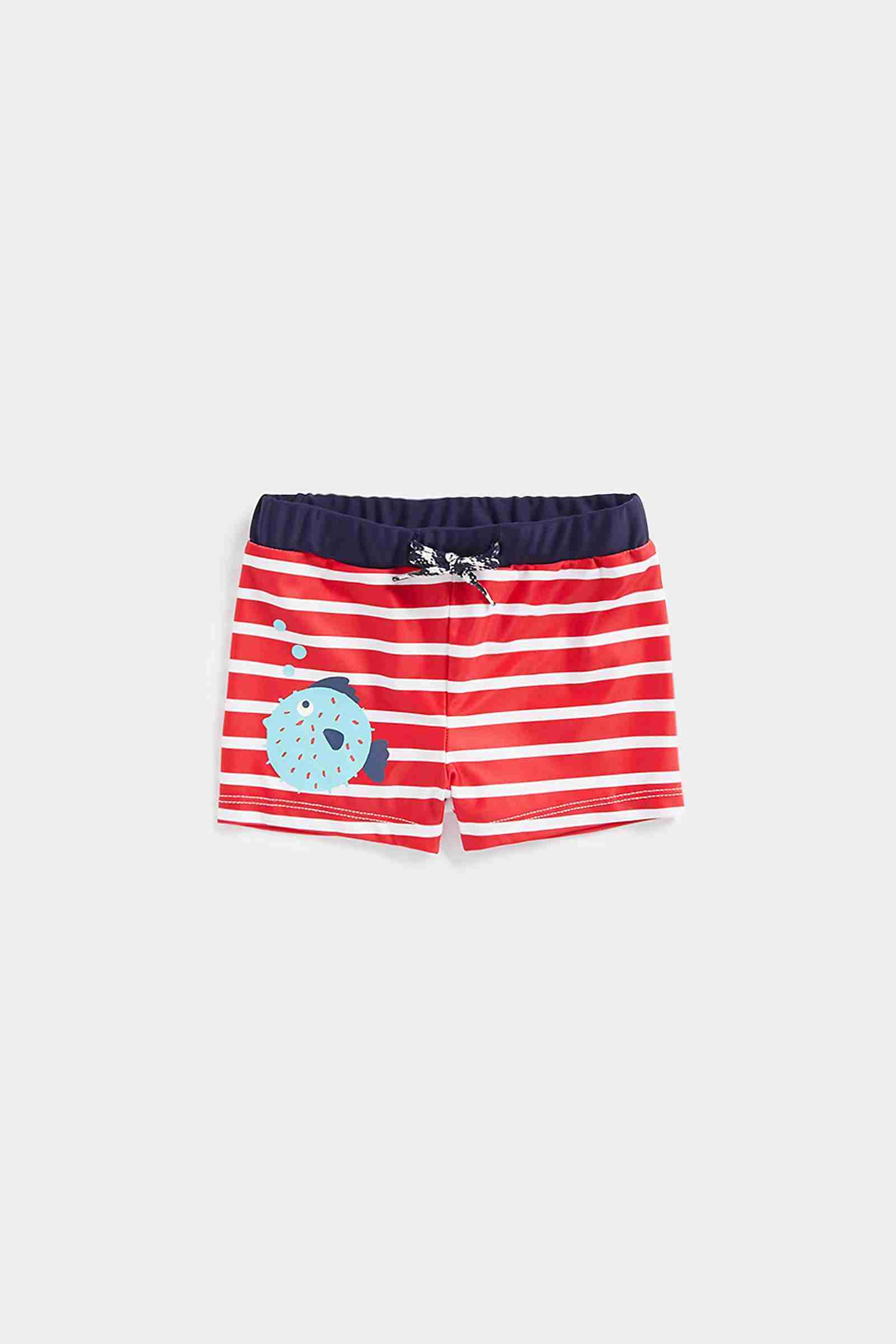 Mothercare Boys Stripes with Highbuild Print Swim Shorts - Red - Mothercare Mothercare Boys Stripes with Highbuild Print Swim Shorts - Red - Mothercare