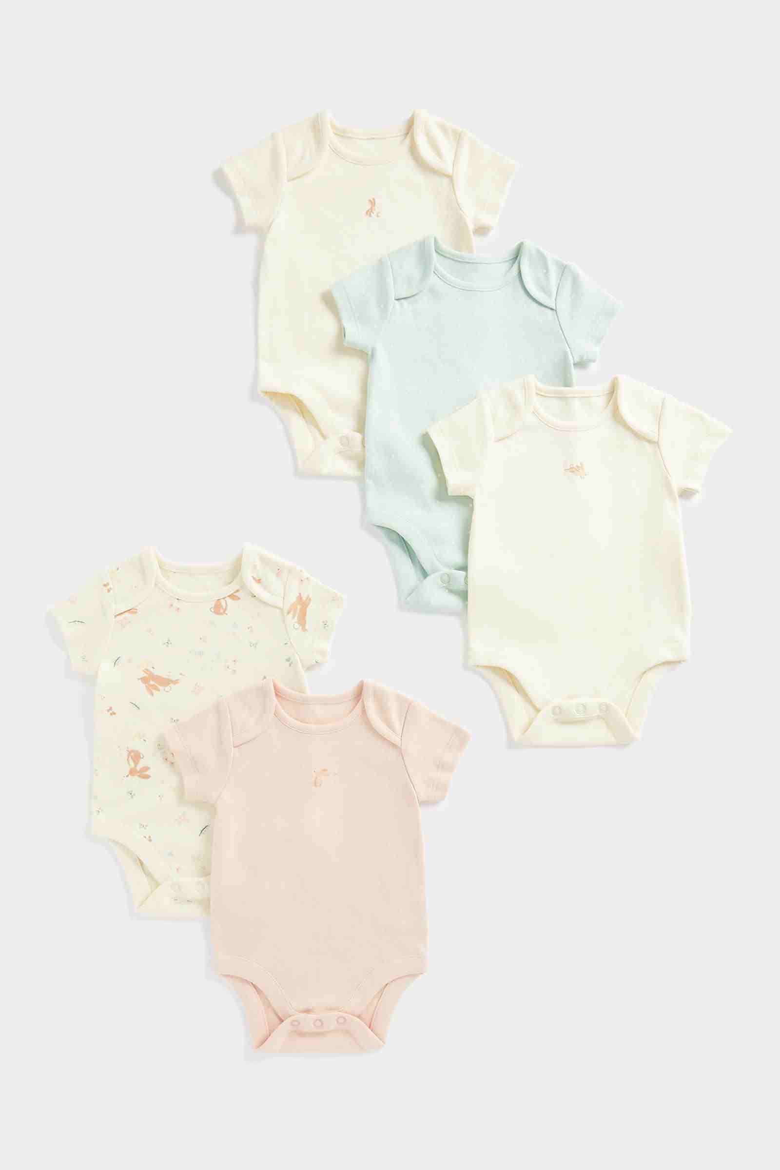 Mothercare Girls 100% Cotton Printed Bodysuit - Pack of 5 - Multi - Mothercare Mothercare Girls 100% Cotton Printed Bodysuit - Pack of 5 - Multi - Mothercare