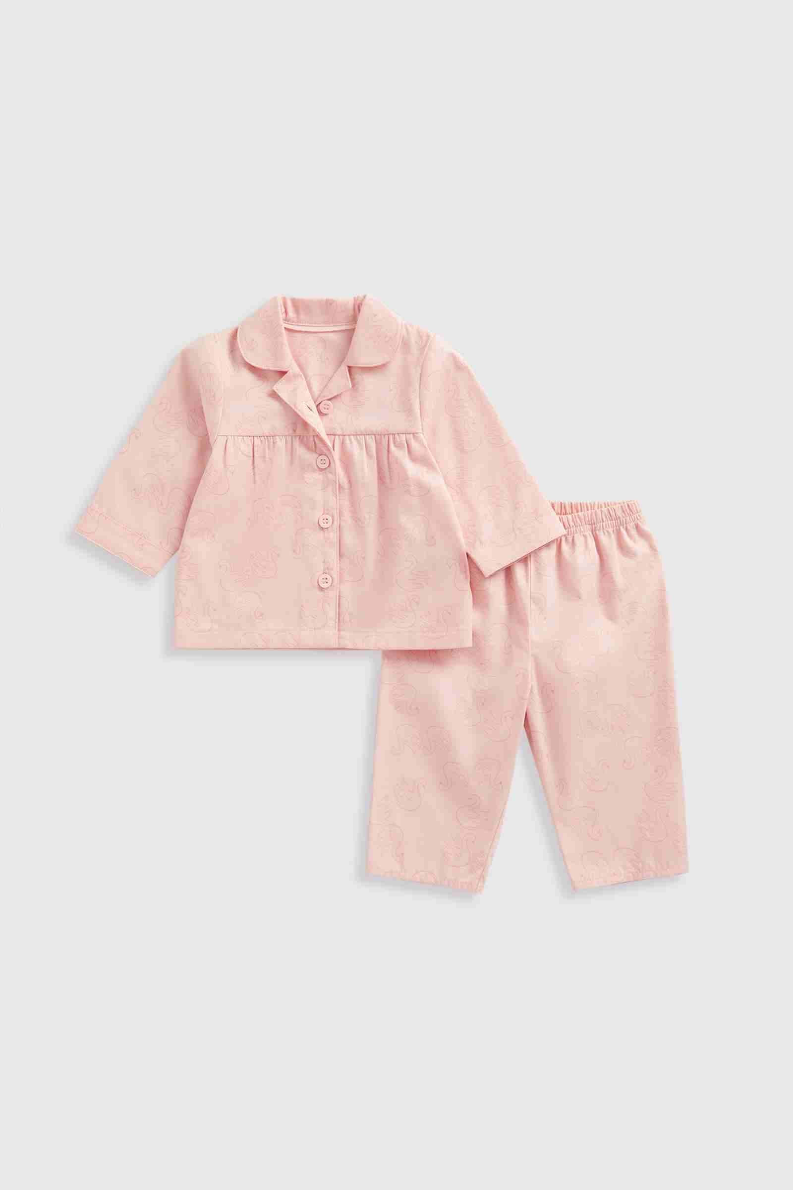 Mothercare Essentials Girls 100% Cotton 2 - Piece Long Sleeves Woven Pyjama Set - Swan - Pink - Mothercare | Mothercare Mothercare Essentials Girls 100% Cotton 2 - Piece Long Sleeves Woven Pyjama Set - Swan - Pink - Mothercare | Mothercare