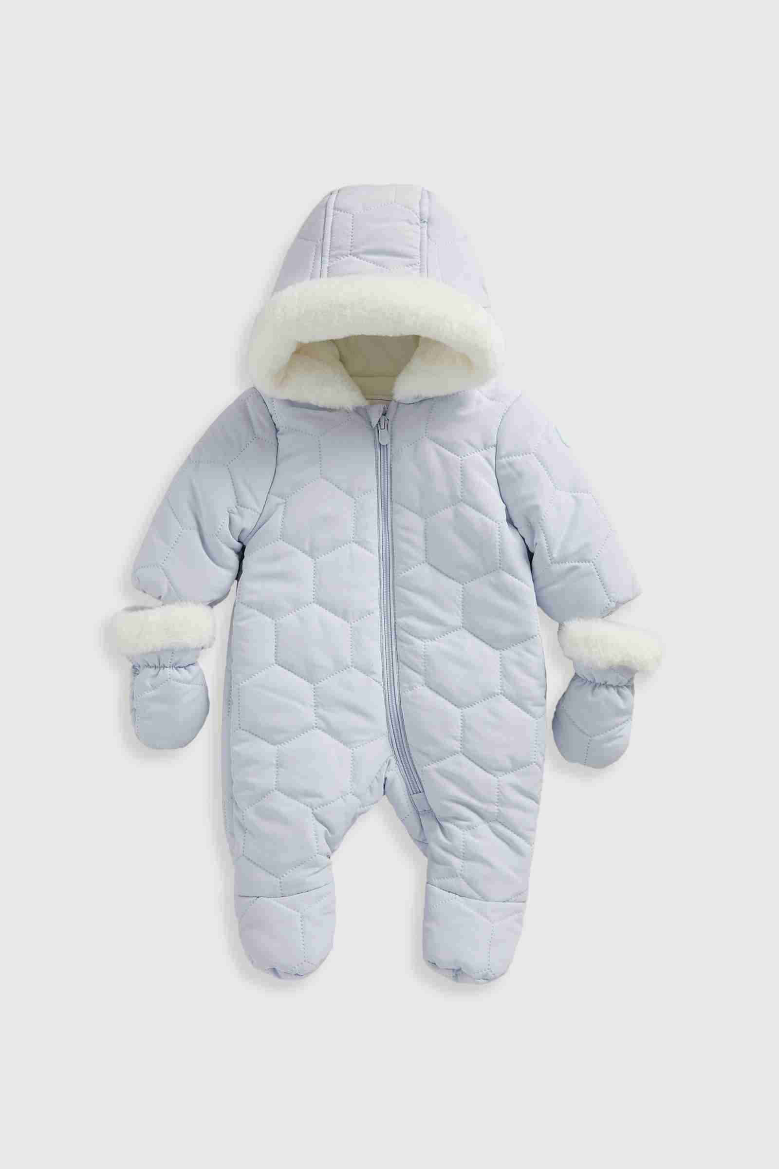 Mothercare Boys My First Long Sleeves Quilted Hooded Snowsuit - Blue - Mothercare | Mothercare Mothercare Boys My First Long Sleeves Quilted Hooded Snowsuit - Blue - Mothercare | Mothercare