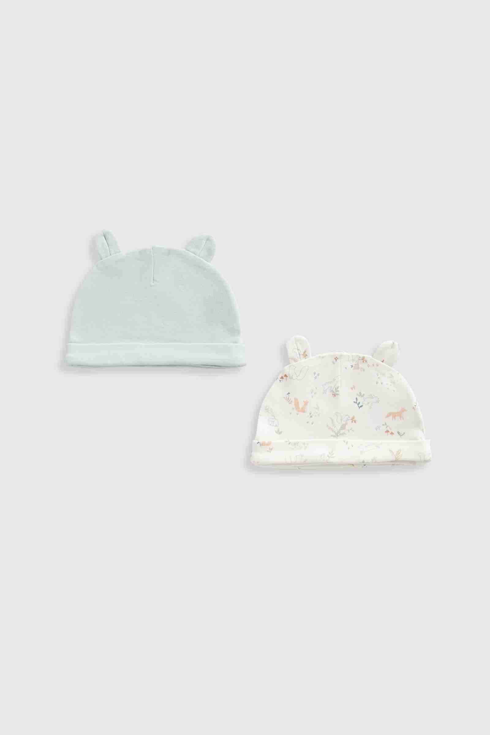 Mothercare Unisex My First Contemporary Woodland 100% Cotton Hats - Pack of 2 - Green - Mothercare Mothercare Unisex My First Contemporary Woodland 100% Cotton Hats - Pack of 2 - Green - Mothercare