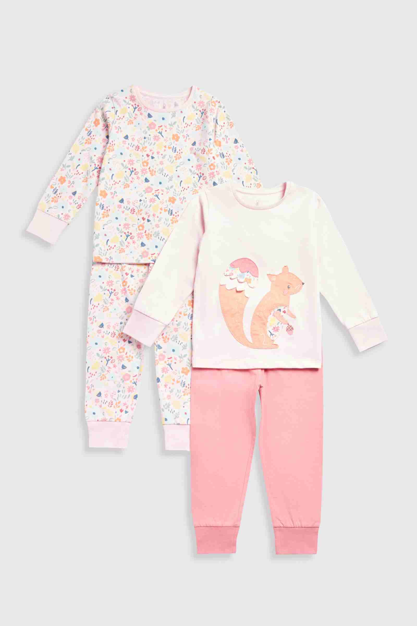 Mothercare Girls Squirrel Long Sleeves 100% Cotton 4 - Piece Pyjama Set - Pink - Mothercare | Mothercare Mothercare Girls Squirrel Long Sleeves 100% Cotton 4 - Piece Pyjama Set - Pink - Mothercare | Mothercare